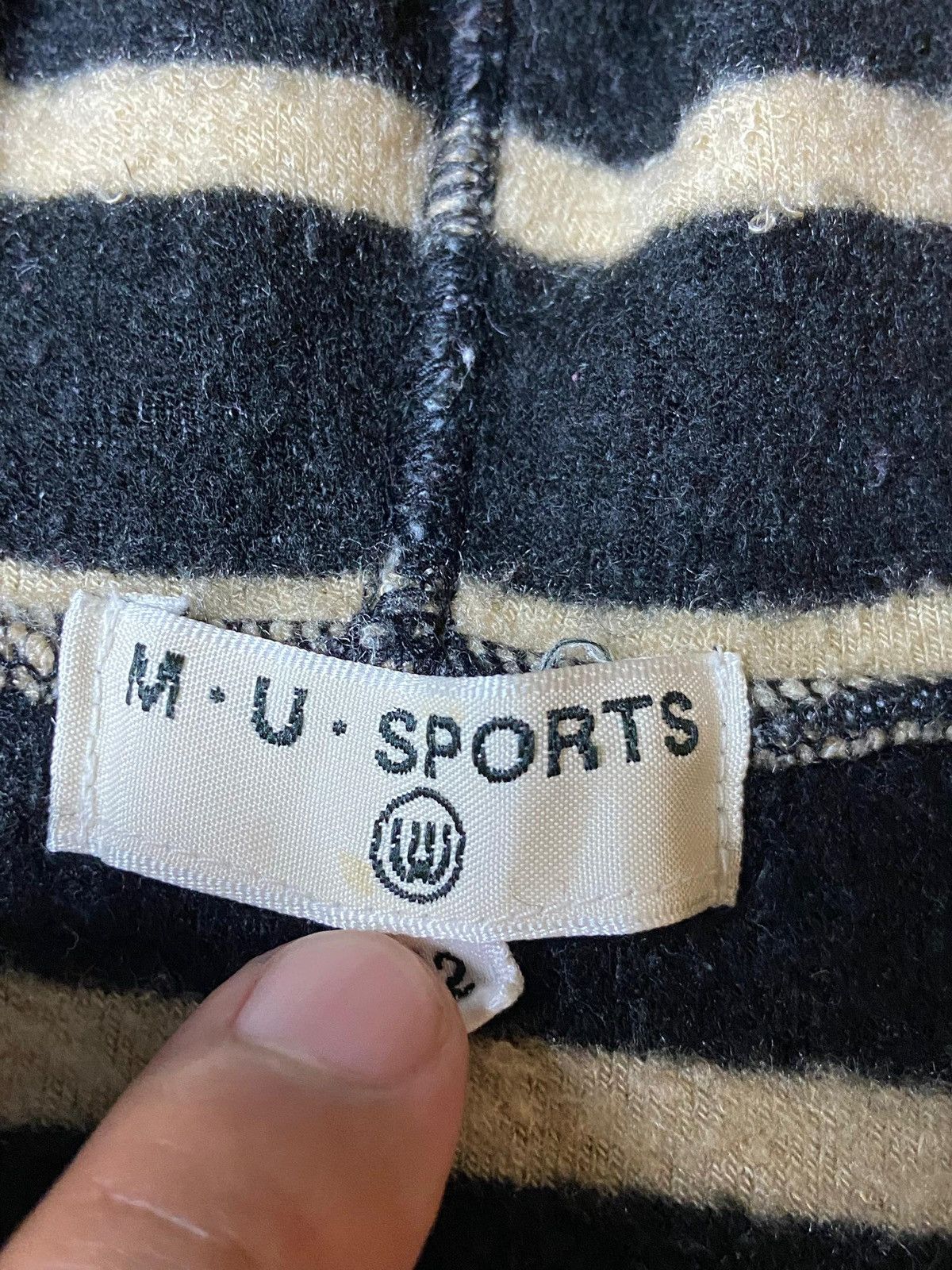 Japanese Brand × Vintage M.U Sports Brand Stripes Fleece Zipper Hoodie (123) Size US M / EU 48-50 / 2 - 8 Thumbnail