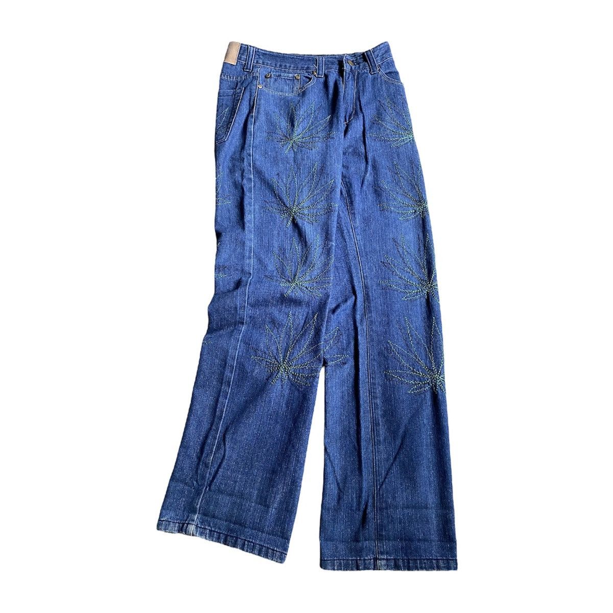 Sean John × Vintage Y2K Sean John Marijuana Embroidered Jeans Size US 32 / EU 48 - 1 Thumbnail