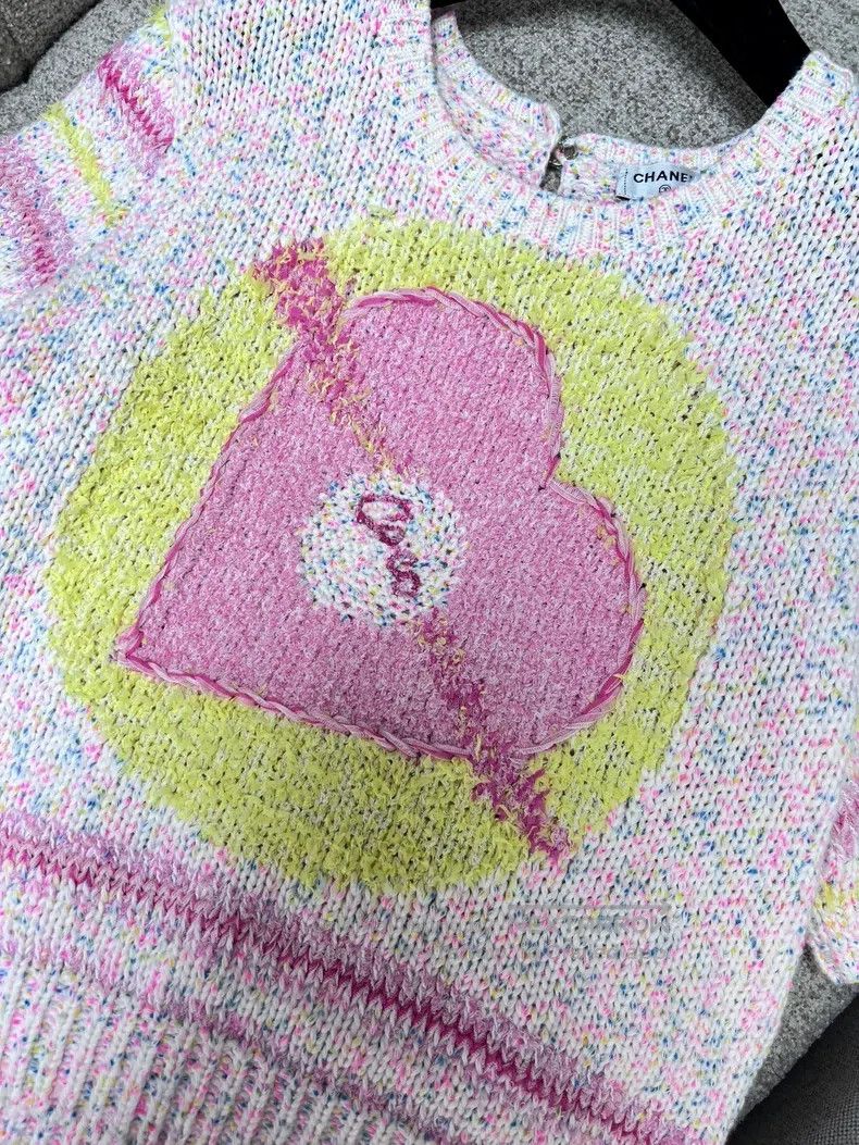 Chanel Chanel Love mixed colour pink and yellow striped knitted s Size XS / US 0-2 / IT 36-38 - 4 Thumbnail