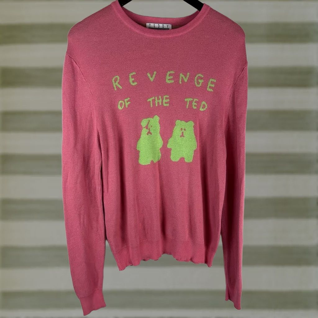 Teddy Fresh Teddy Fresh Sweater Women's Large Pink Revenge Of The Ted Streetwear Pullover Crew Neck Knit Long Sleeve Casual Size L / US 10 / IT 46 - 1 Thumbnail
