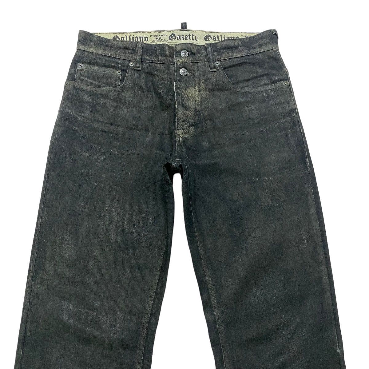 John Galliano John Galliano Black Dust Waxed Denim Jeans Size US 30 / EU 46 - 1 Thumbnail