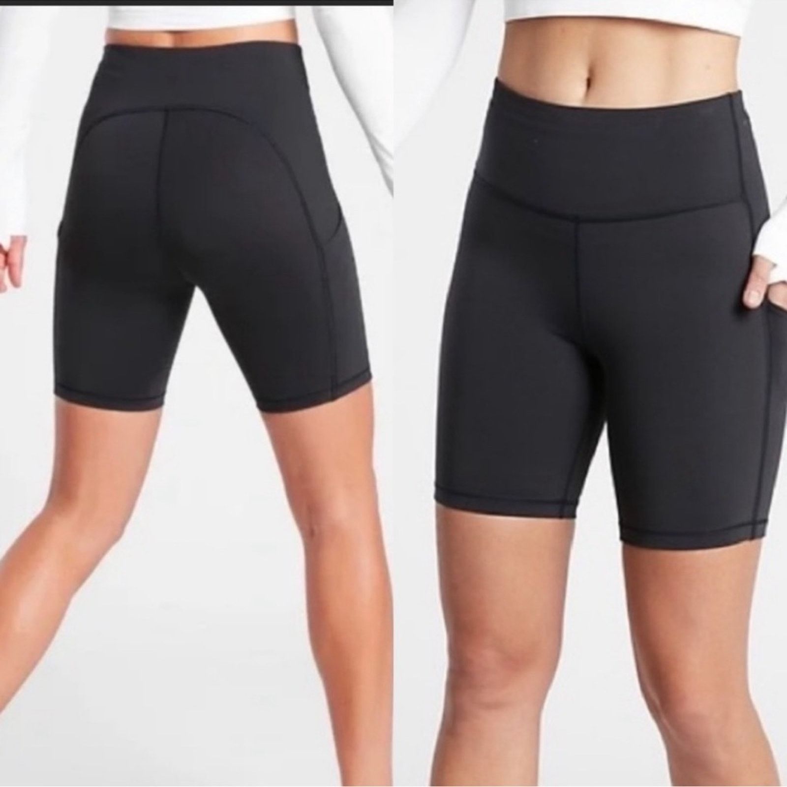 Athleta Athleta Ultimate Stash Pocket 7" Biker Shorts Black Size XS Size 27" / US 4 / IT 40 - 4 Thumbnail