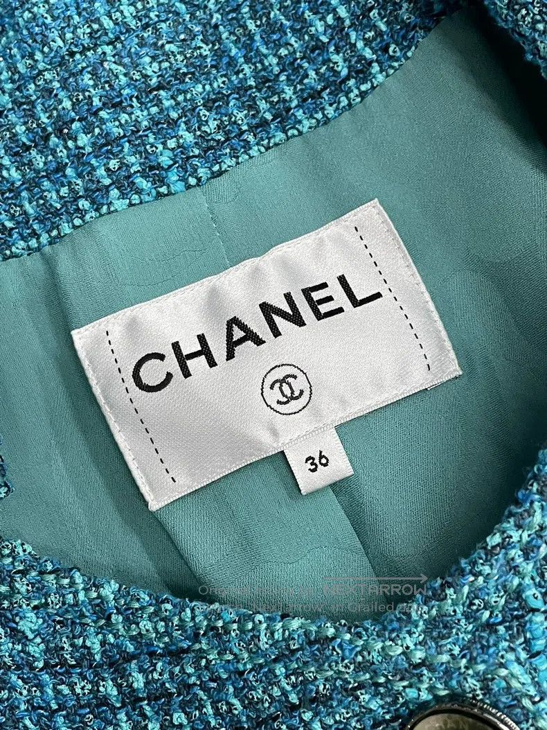 Chanel Chanel 22P peacock blue lion button four-pocket jacket Size XS / US 0-2 / IT 36-38 - 6 Thumbnail