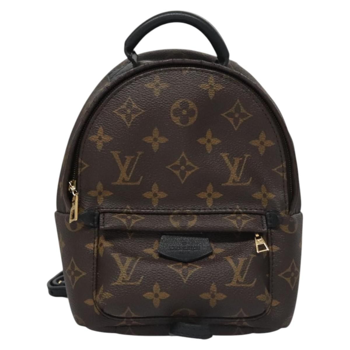 Palm Springs Mini Brown Canvas Backpack Bag (Pre-Owned)