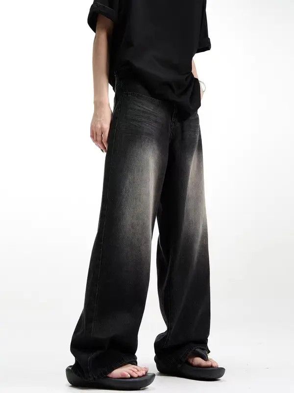 Japanese Brand VIBE Retro high street washed distressed wide leg jeans Size US 34 / EU 50 - 2 Thumbnail