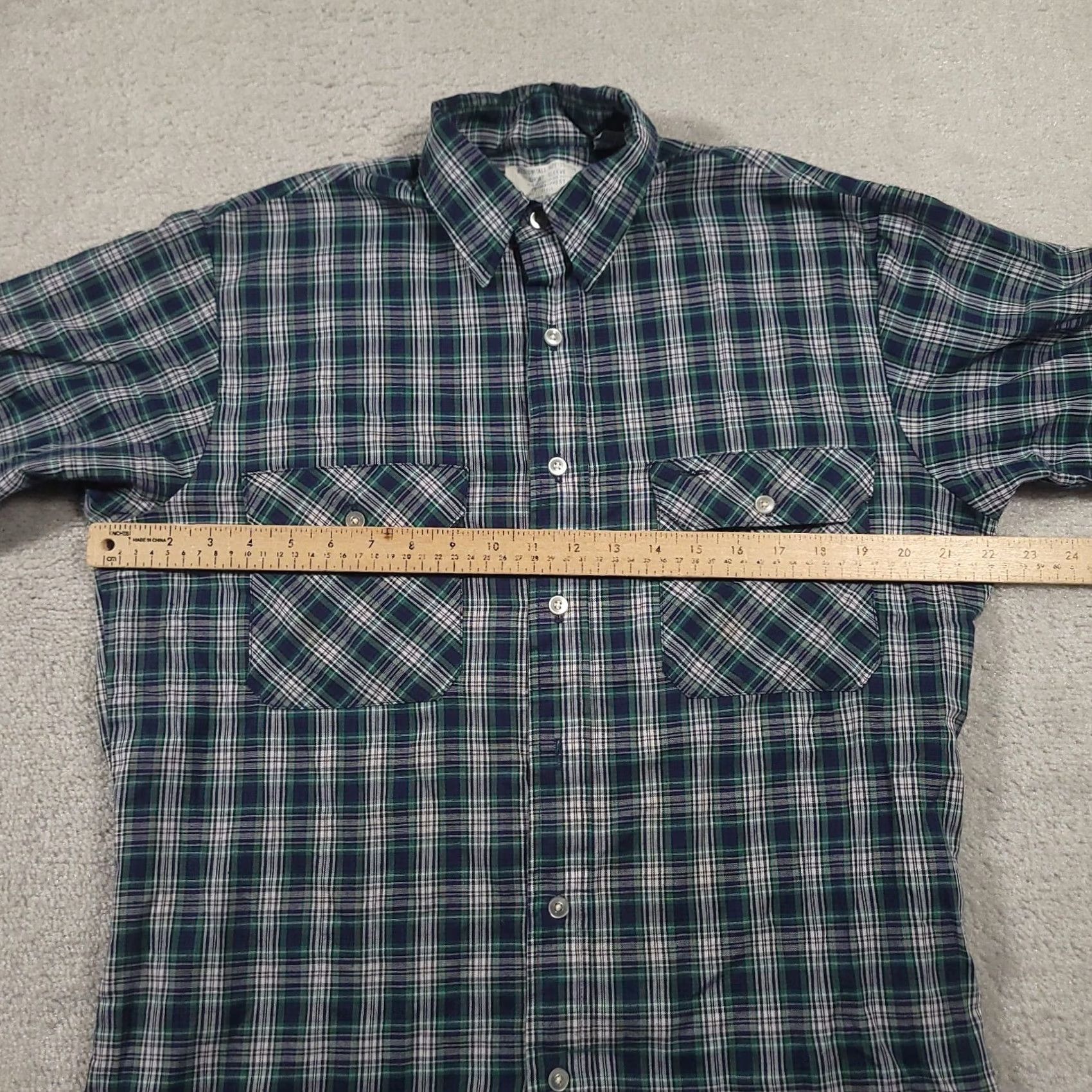 Sears VINTAGE Sears Perma Prest Mens MT Shirt Blue Plaid 70s Button-Up Big & Tall, Fieldmaster, Wool? No (adjusted) Size US M / EU 48-50 / 2 - 3 Thumbnail