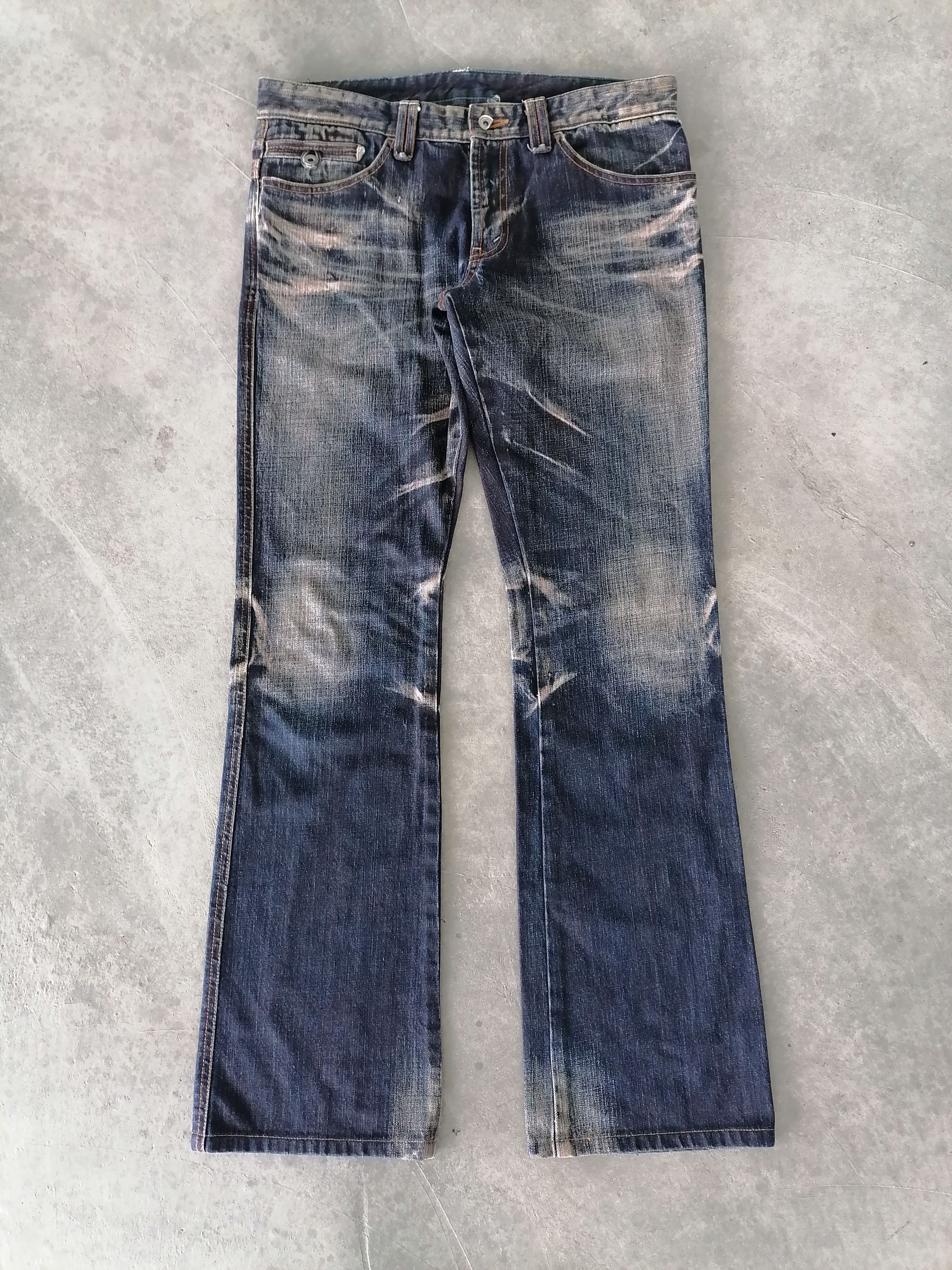 Hysteric Glamour × If Six Was Nine Flare Jeans High Street Claw Mark Distressed Denim Pants Size US 32 / EU 48 - 2 Thumbnail