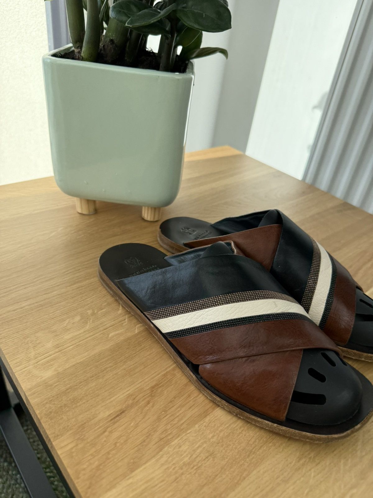 Brunello Cucinelli Brunello Cucinelli suede slides Size US 8 / IT 38 - 2 Thumbnail