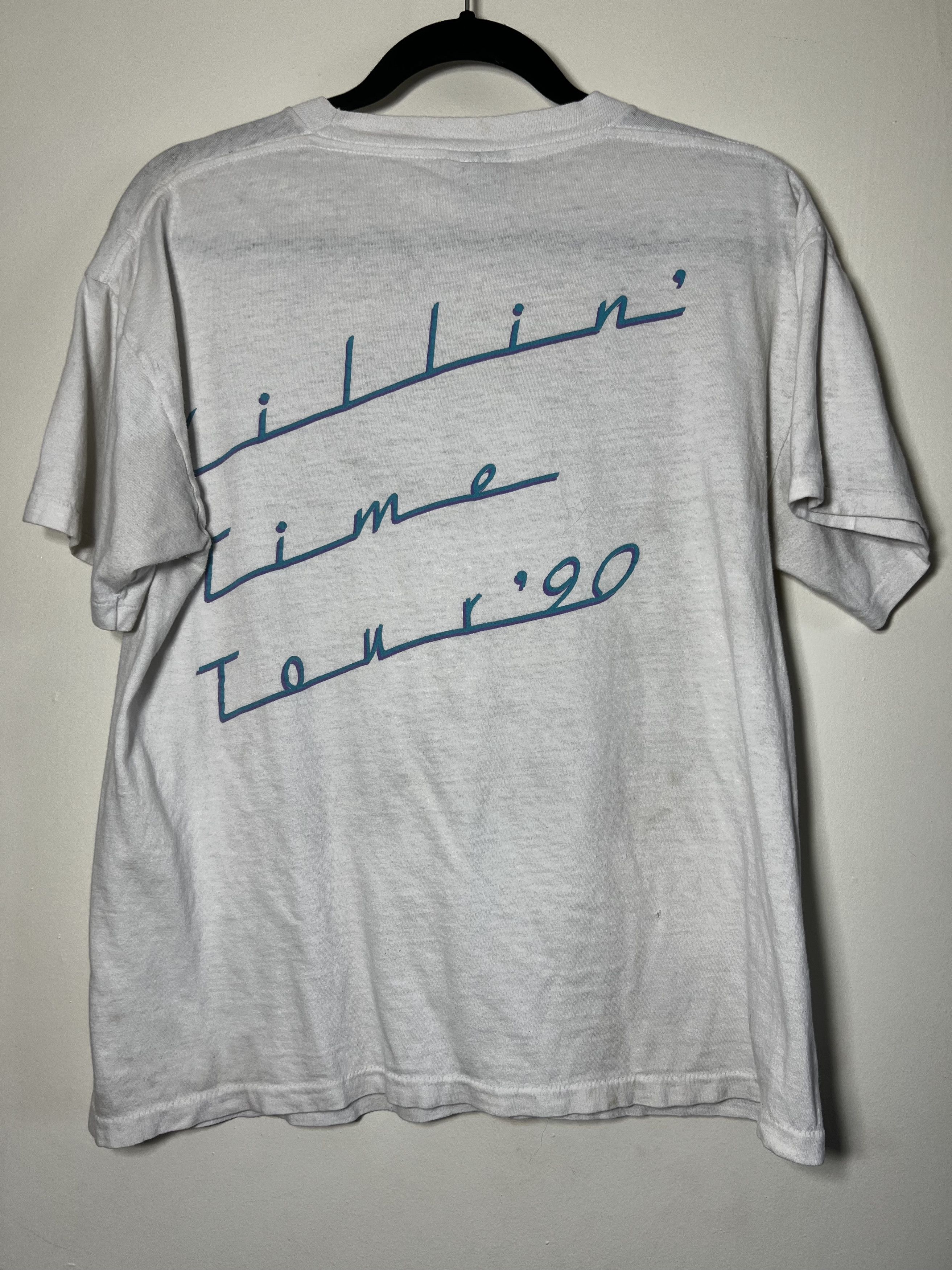 Vintage Vintage 1989's Clint Black Killin' Time '90 Tour T-Shirt Size US L / EU 52-54 / 3 - 7 Thumbnail