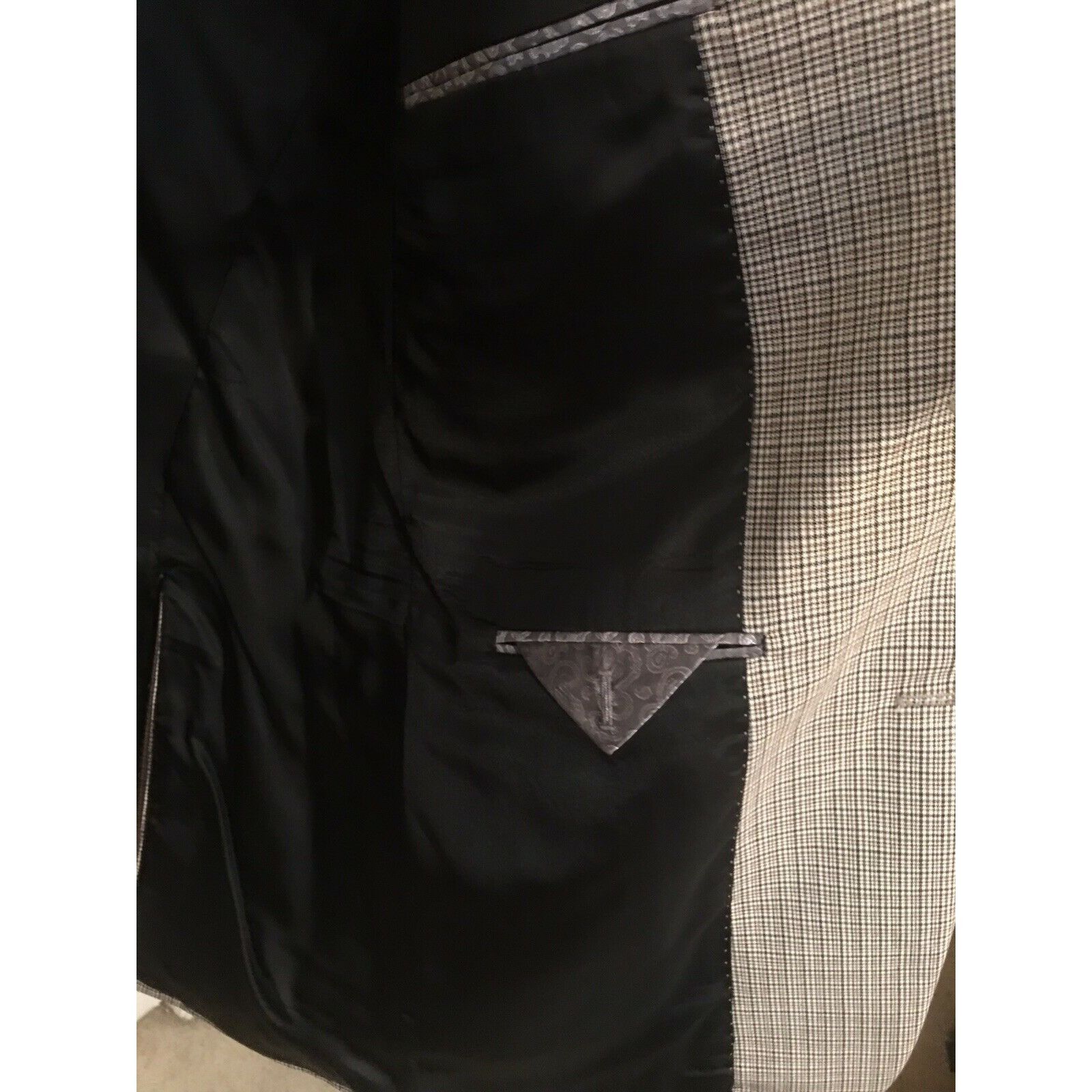 Joseph Abboud Joseph Abboud Men’s Sz 44 Plaid THIN STRIPPED BROWN BLACK Sp Size 44S - 5 Thumbnail