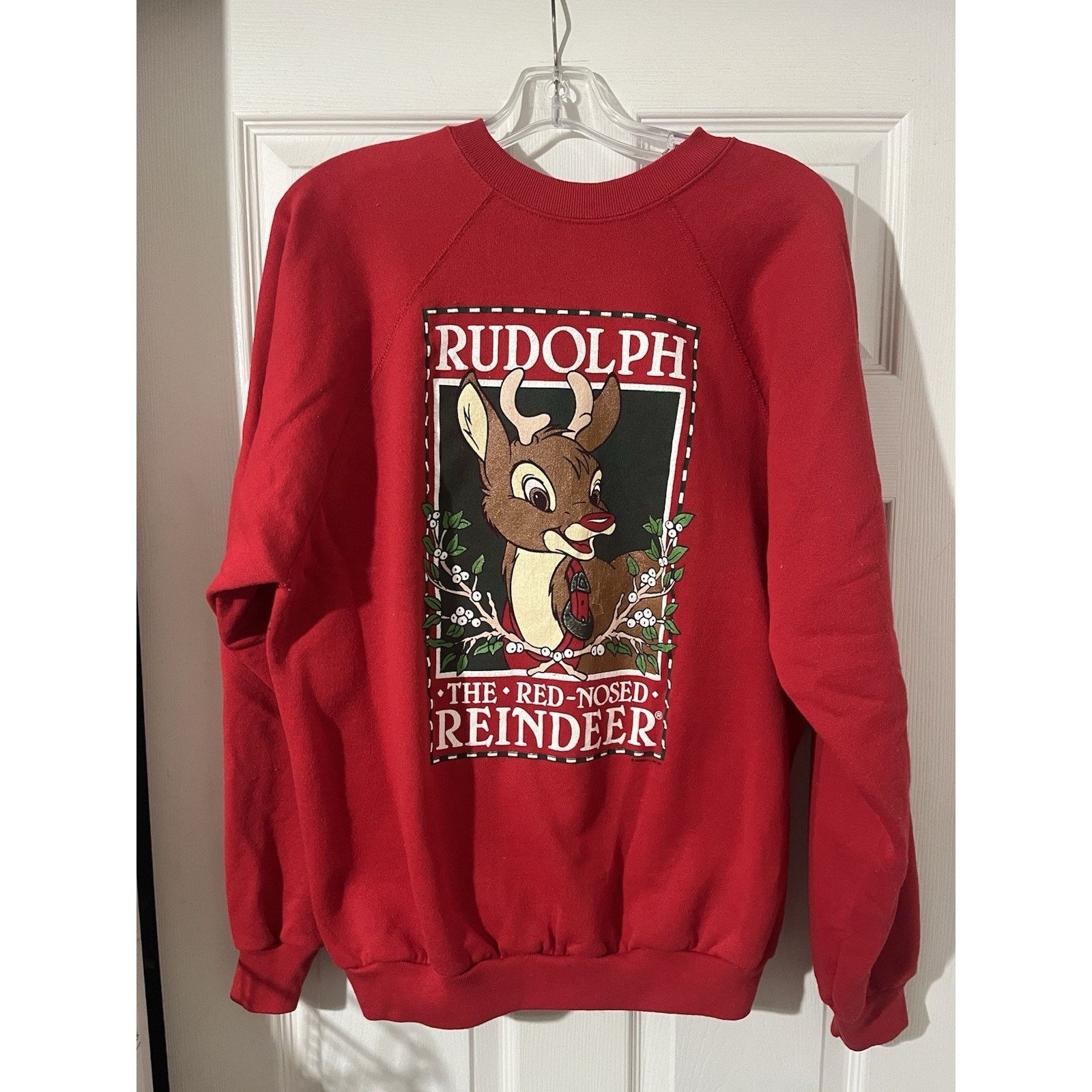 Tultex Vtg 90s Rudolph Red-Nosed Reindeer Christmas Sweatshirt Sz L Size US L / EU 52-54 / 3 - 1 Thumbnail