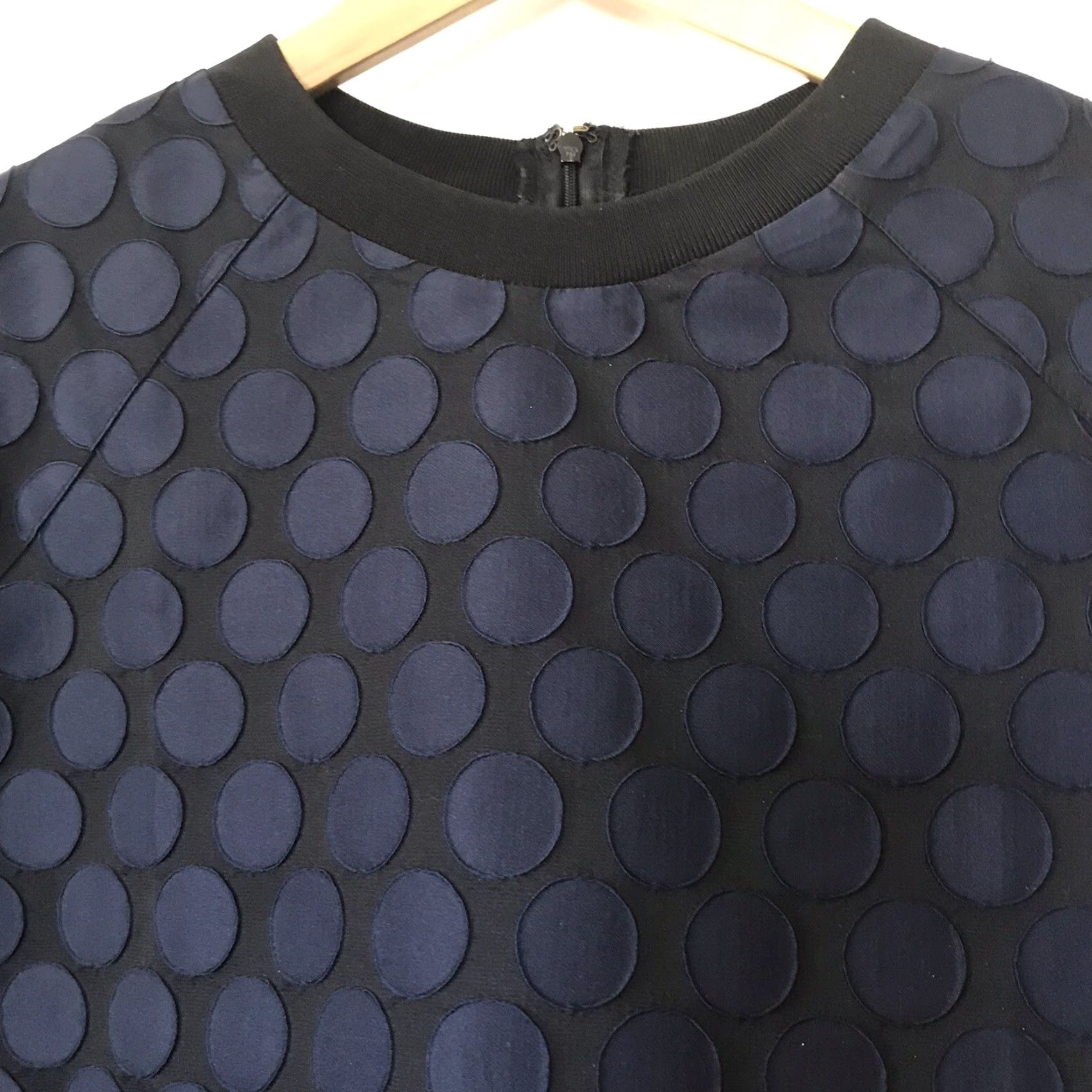 Madewell Madewell Blouse Womens M Mood Polka Dot Pullover Navy Blue High Low Long Sleeve Size M / US 6-8 / IT 42-44 - 2 Thumbnail