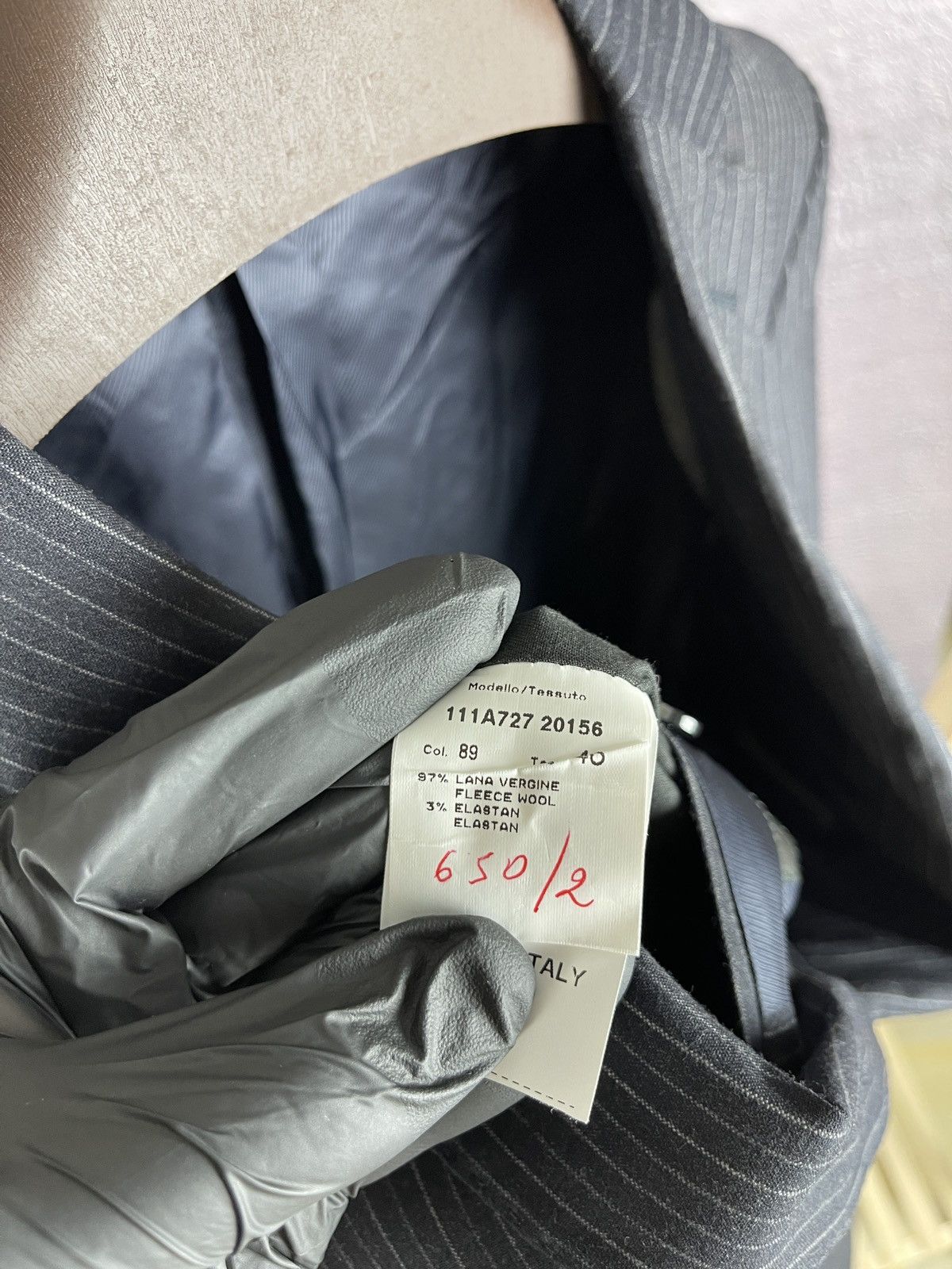Paoloni Paoloni wool black striped 2 button 2 pcs suit made in Italy Size 36R - 12 Thumbnail