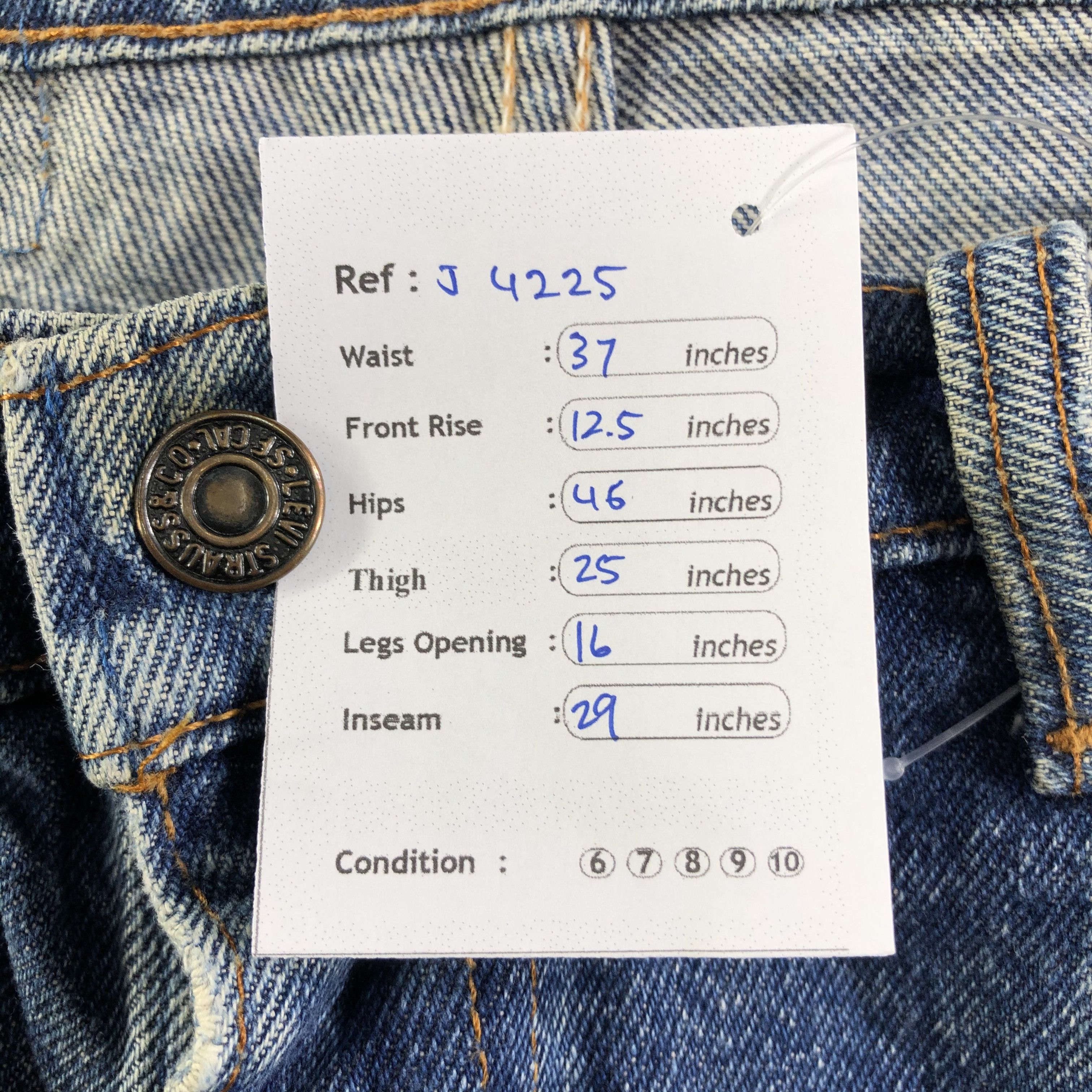 Levi's Vintage Blue Wash Levis 505 Jeans-J4225 Size US 37 - 12 Thumbnail