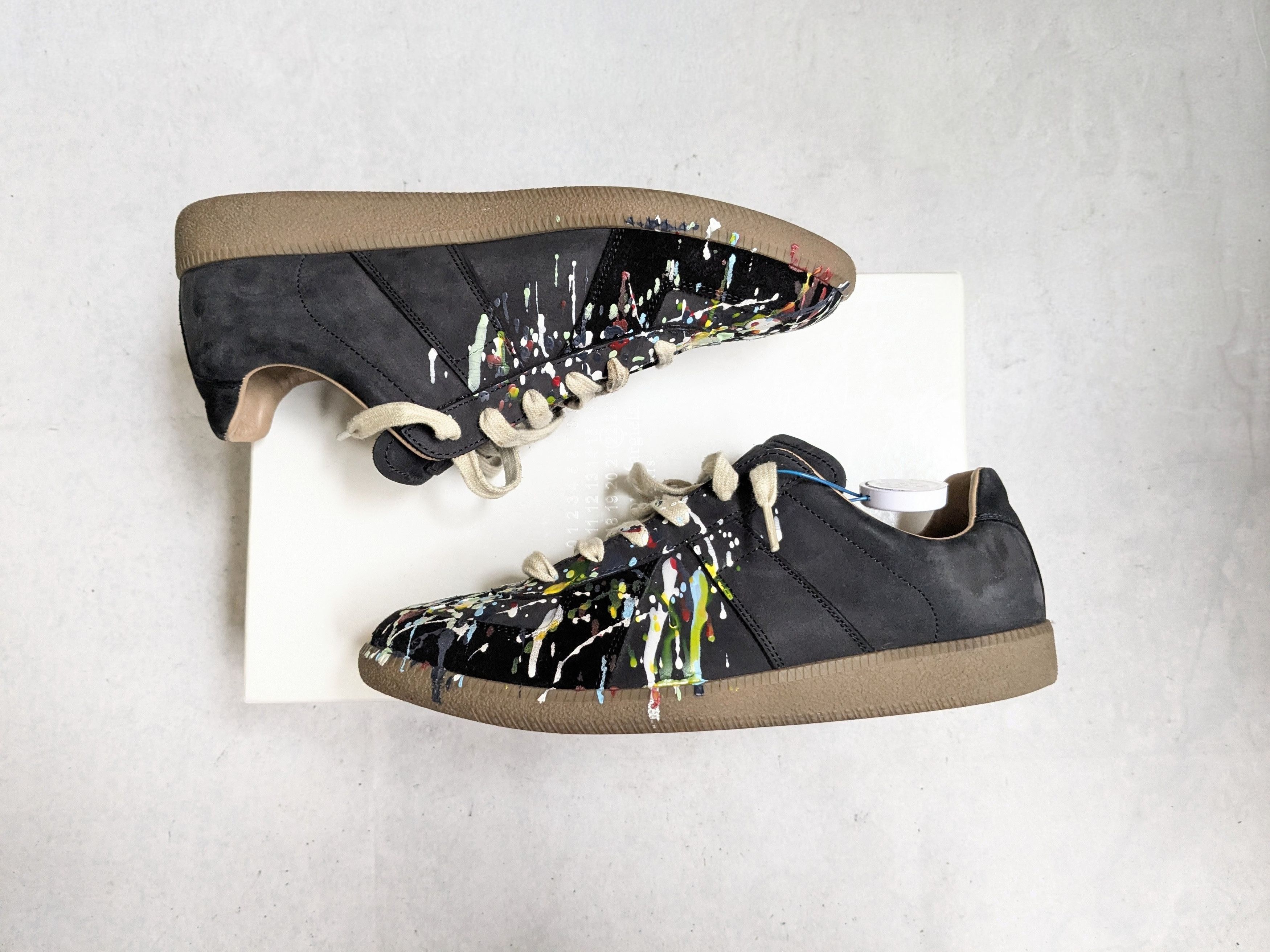 Maison Margiela Maison Margiela GAT Replica Black Paint Splatter 10.5 43.5 Size US 10.5 / EU 43-44 - 5 Thumbnail