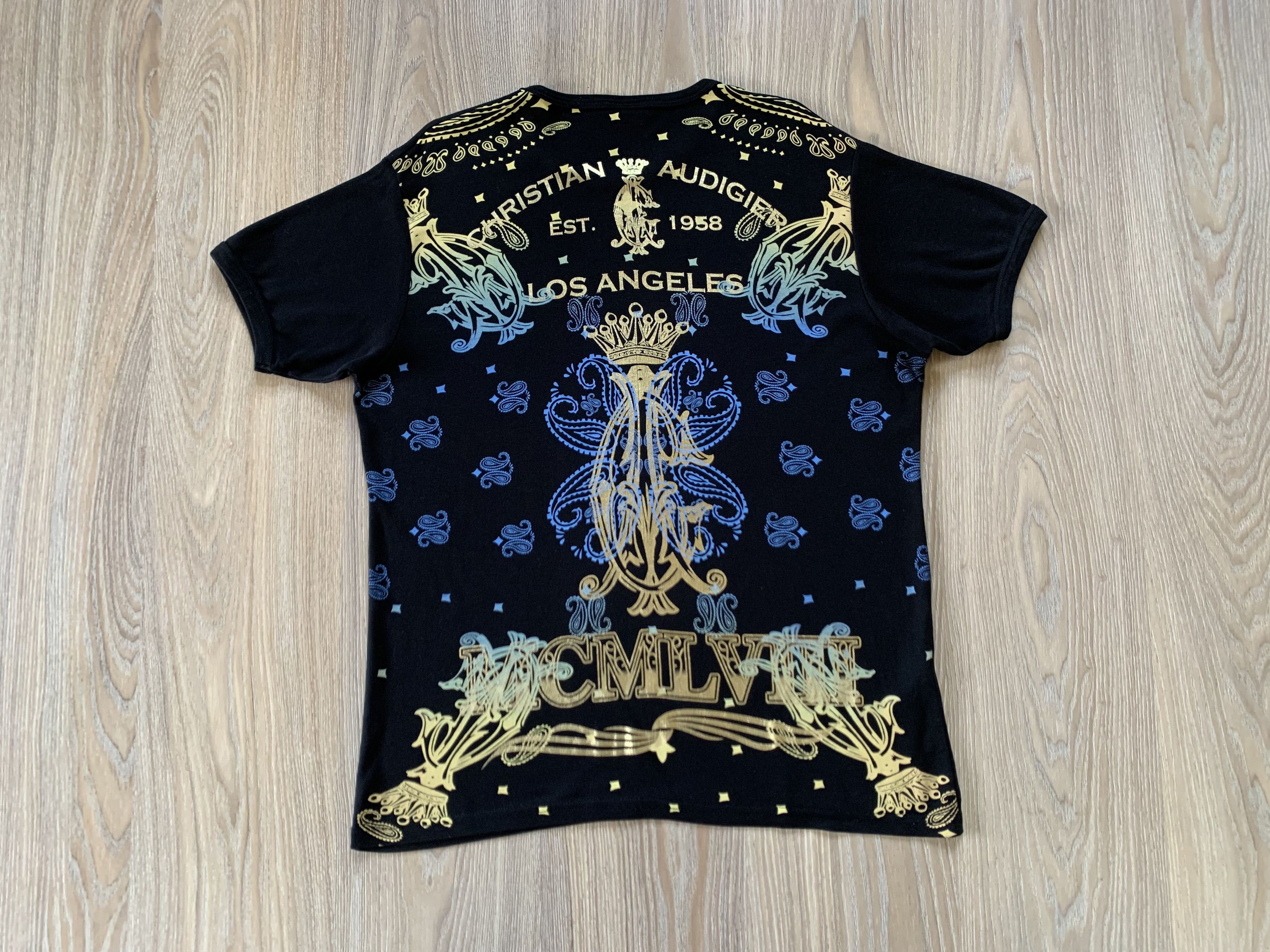 Christian Audigier × Ed Hardy × Vintage Ed Hardy Christian Audigier Black Printed T Shirt Size US XL / EU 56 / 4 - 4 Thumbnail