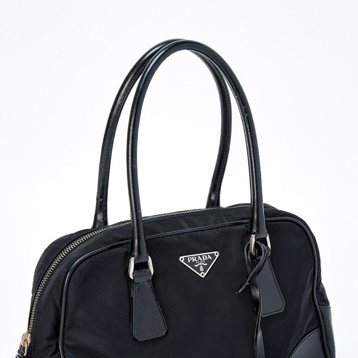 Prada Prada Tessuto Triangle Handbag Black Silver Size ONE SIZE - 2 Thumbnail