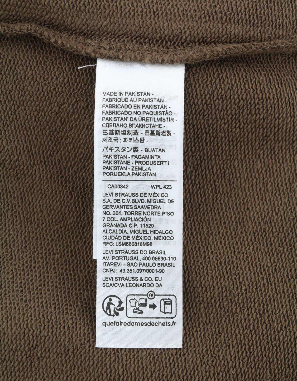 Levi's STANDARD FIT XS Brown Crew Neck Logo Cotton Pullover 87109 Size US XS / EU 42 / 0 - 8 Thumbnail