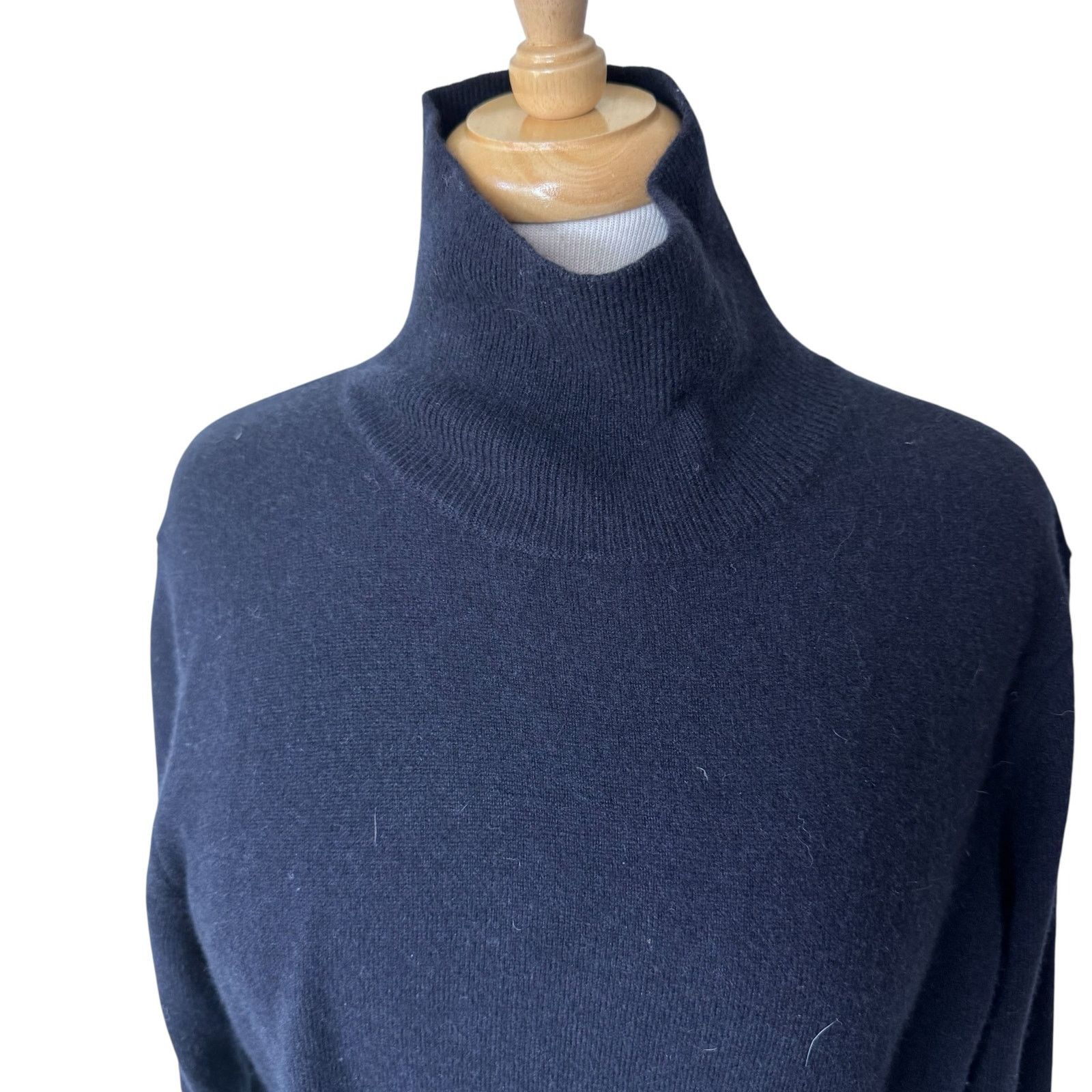 NAADAM NAADAM 100% Cashmere Turtleneck Sweater Dress Black Large Size L / US 10 / IT 46 - 4 Thumbnail