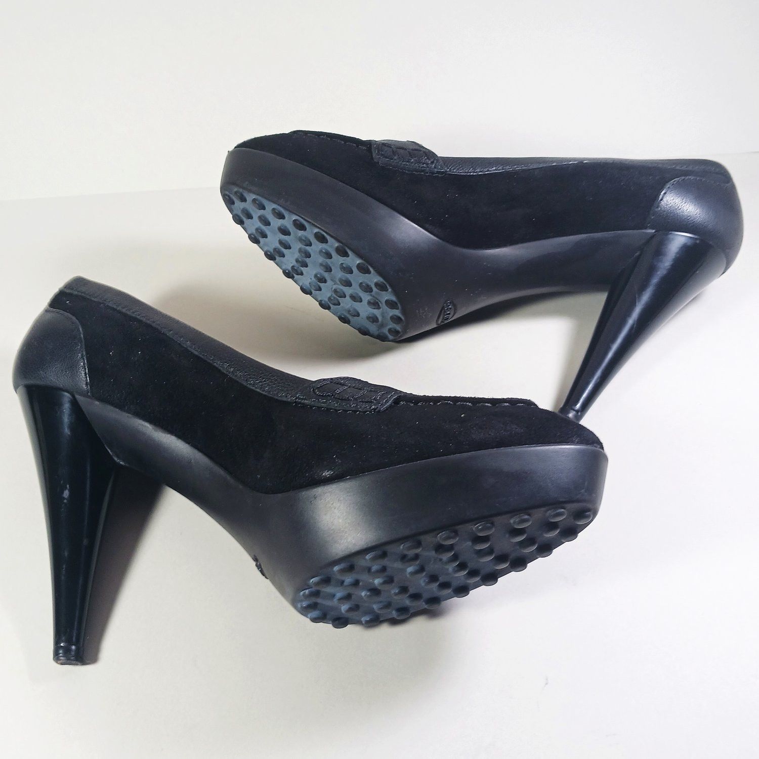Tod's Tod's Black Suede/Leather Size 36 1/2 High Heel Pumps Size US 6.5 / IT 36.5 - 8 Thumbnail