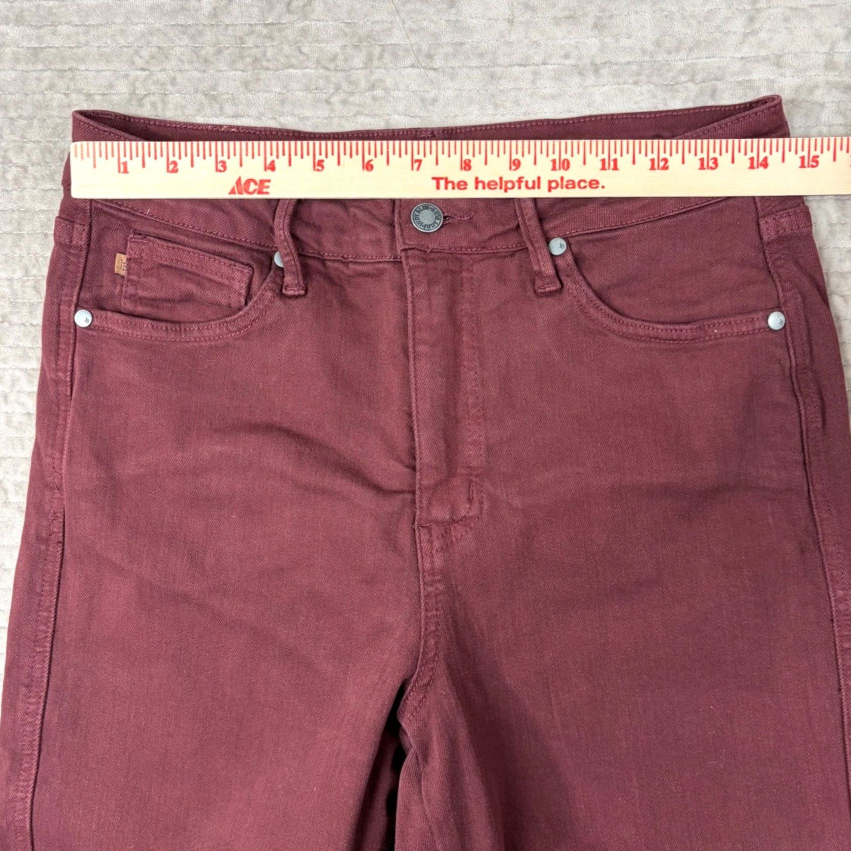 Vintage Judy Blue Burgundy Wide Leg Jeans JB88752 Size 9/29, High Rise, 5-Pocket Denim, Stretch, Button Fly, Womens Size 30" / US 8 / IT 44 - 6 Thumbnail