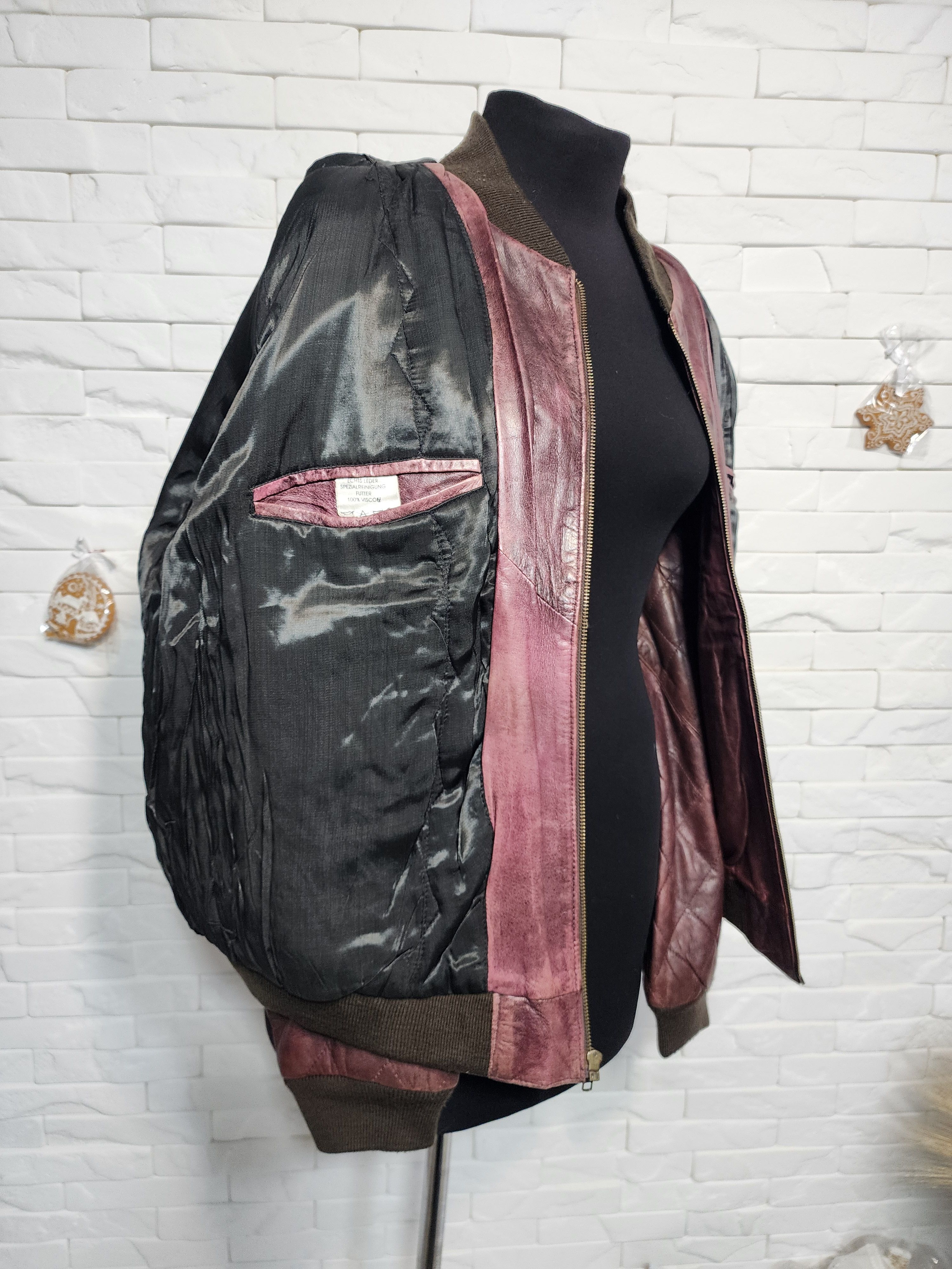 Furla Burgundy Leather Jacket: Men's Zippered, Pockets Size US L / EU 52-54 / 3 - 8 Thumbnail
