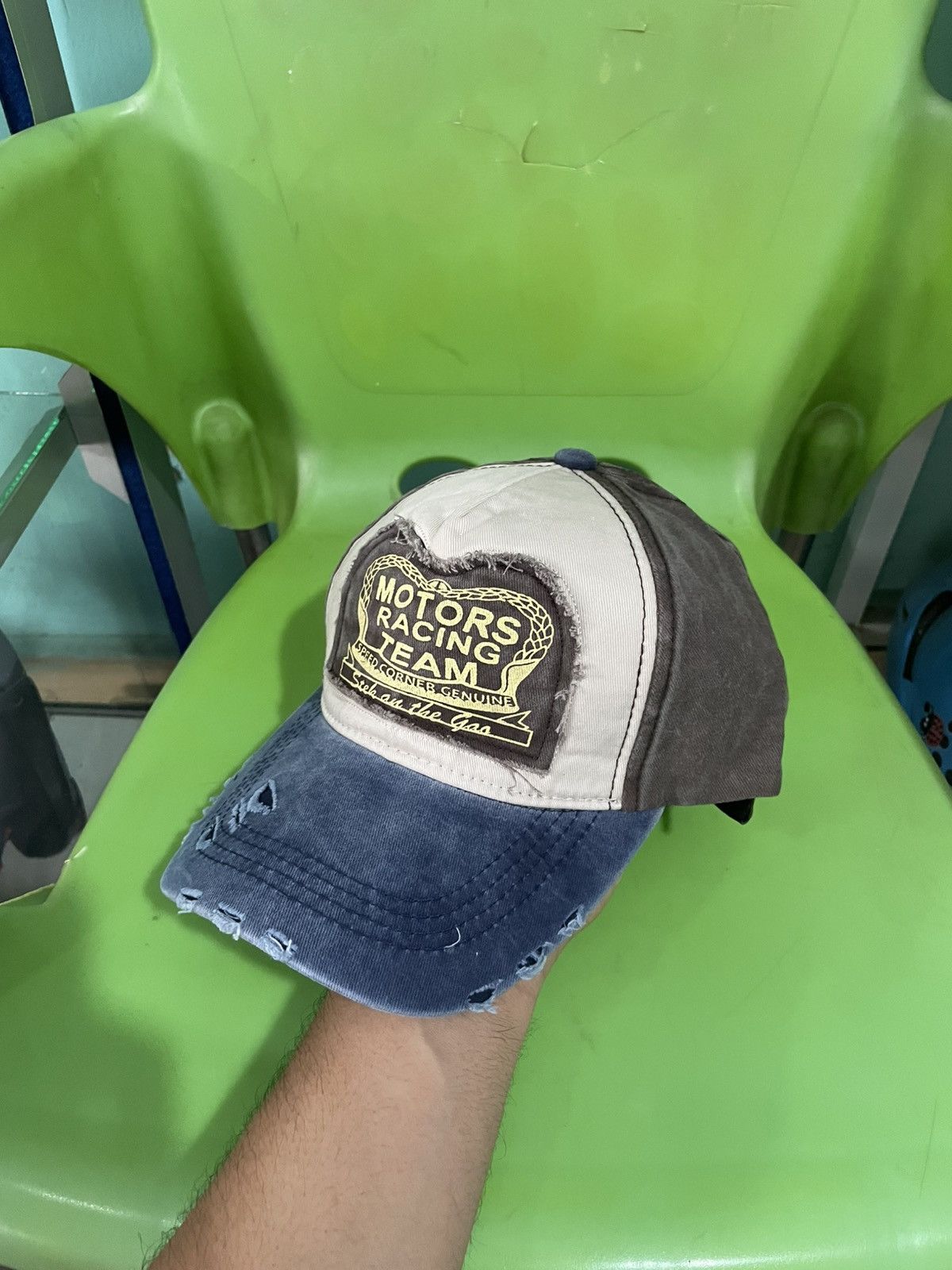 Japanese Brand Vintage MOTOR RACING TEAM cap hat Distressed Size ONE SIZE - 1 Thumbnail
