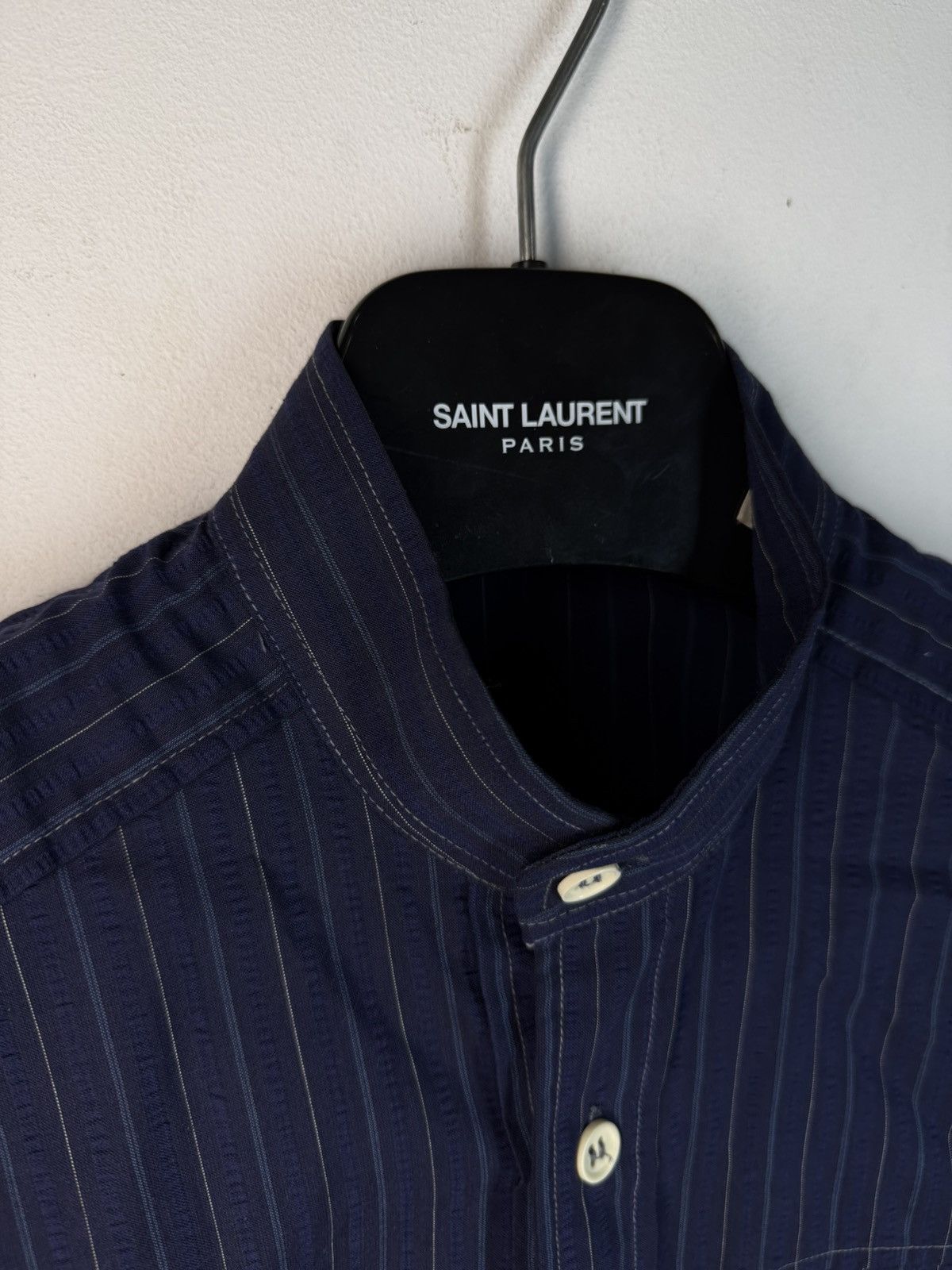 Yves Saint Laurent 90s YSL Shirt Button Up Short Sleeve Collar Logo Vintage y2k Size US S / EU 44-46 / 1 - 7 Thumbnail