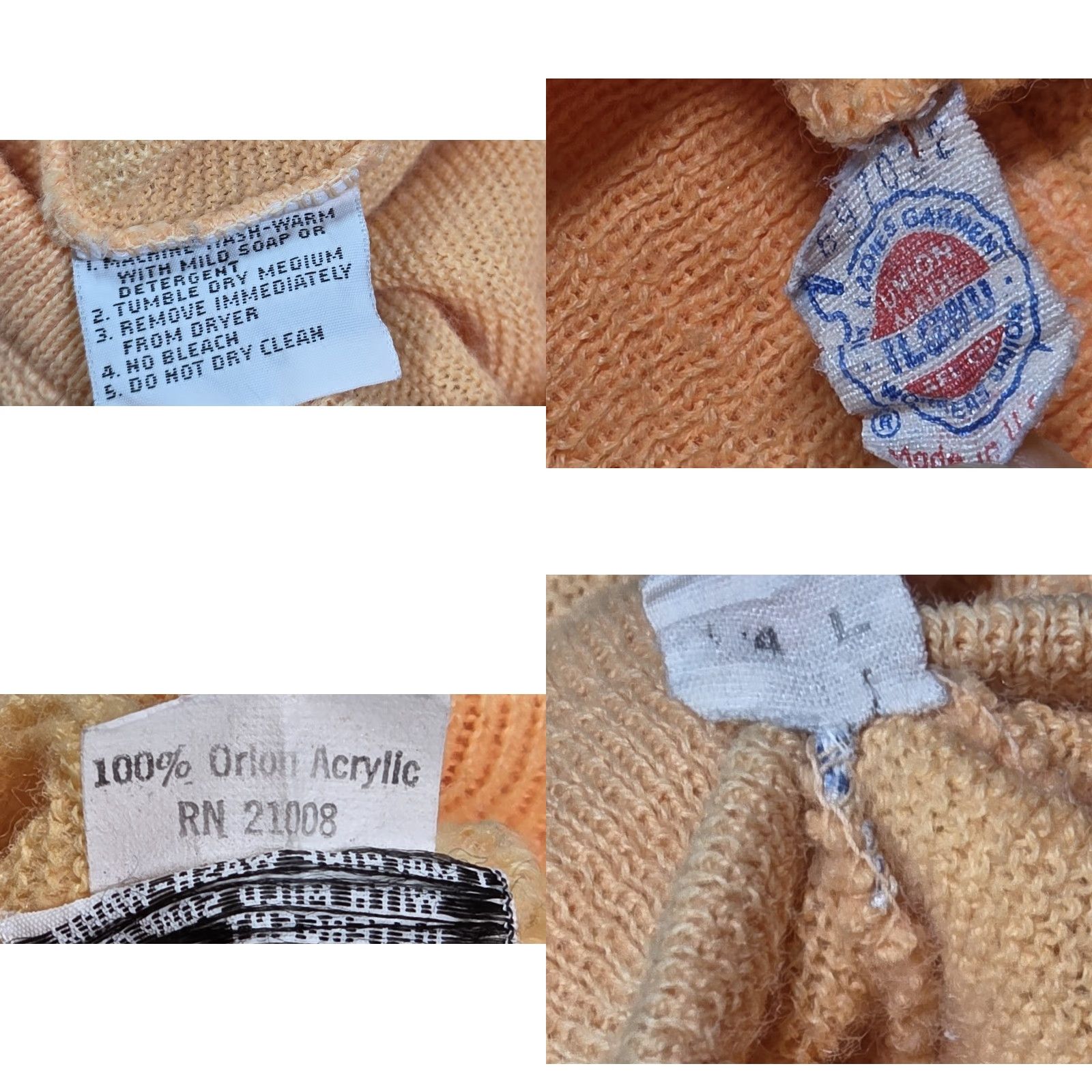 Vintage VINTAGE Izod Lacoste V Neck Sweater Shirt Mens Peach Ombre Fade 70s University USA Sz M Size US M / EU 48-50 / 2 - 8 Thumbnail
