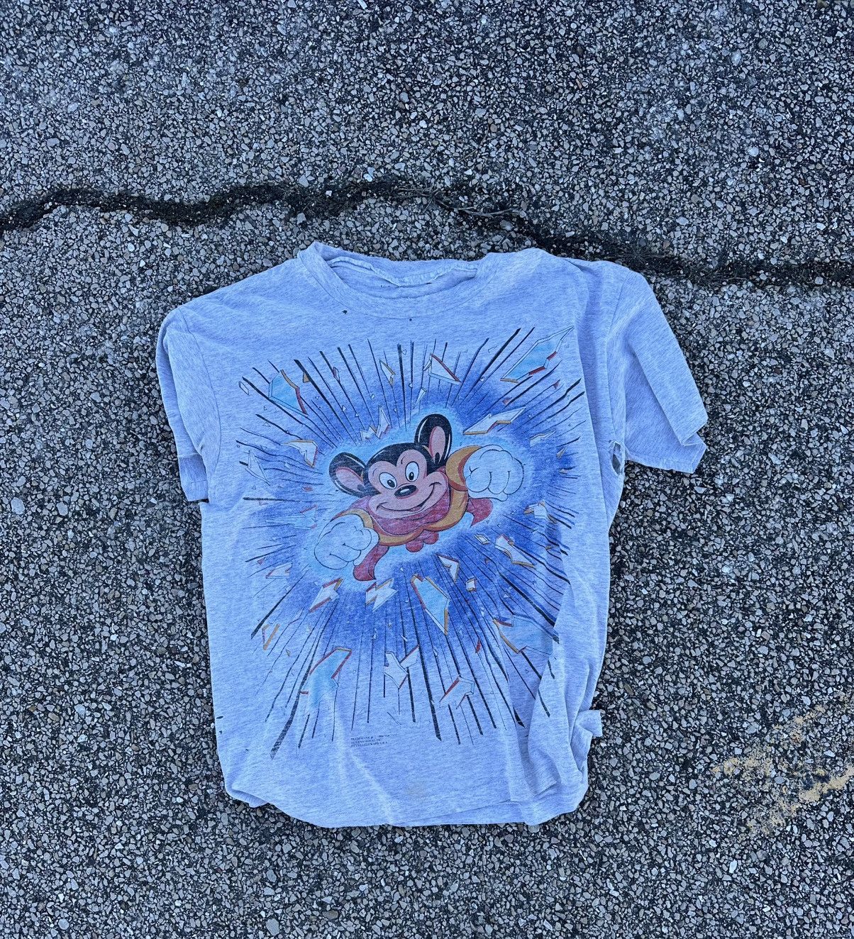 Cartoon Network × Vintage Thrashed Vintage 1994 Mighty Mouse Tee T Shirt Adult L Size US L / EU 52-54 / 3 - 1 Thumbnail