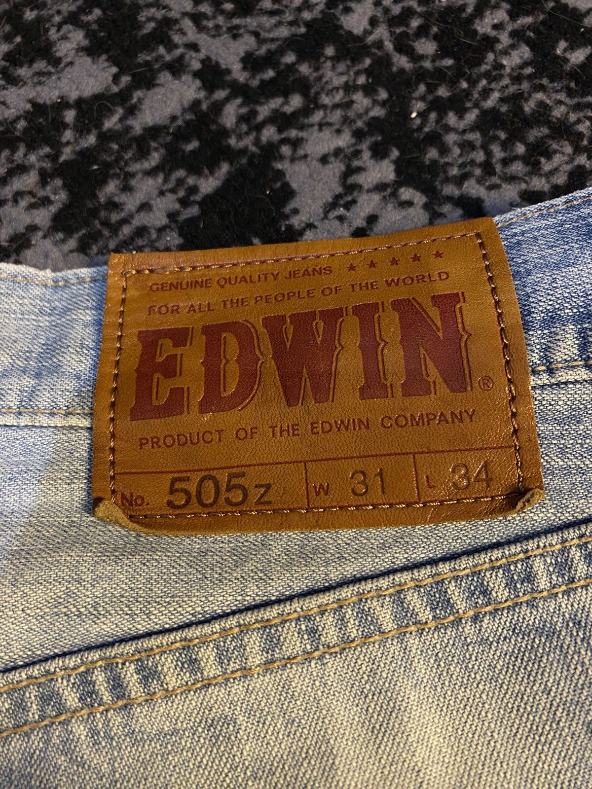 Edwin Vtg Edwin 505z Selvedge Sky Blue Faded Jeans 🔥 Size US 31 - 2 Thumbnail