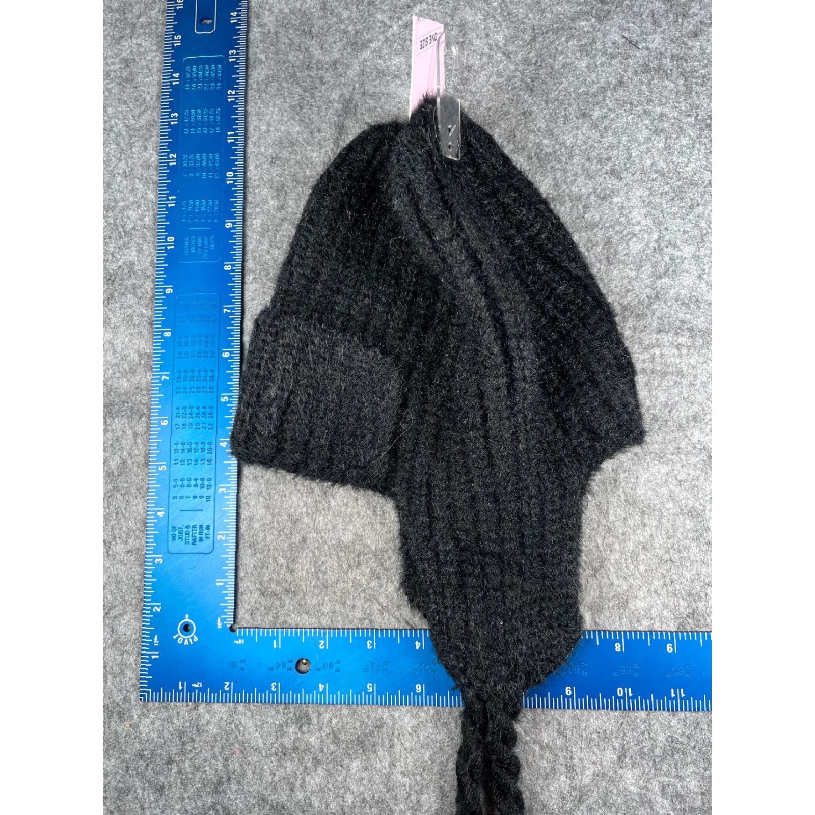 Vintage Wild Fable Beanie Women One Size Black Knit Nylon Poly Blend Ear Flap Ski NEW Size ONE SIZE - 3 Thumbnail