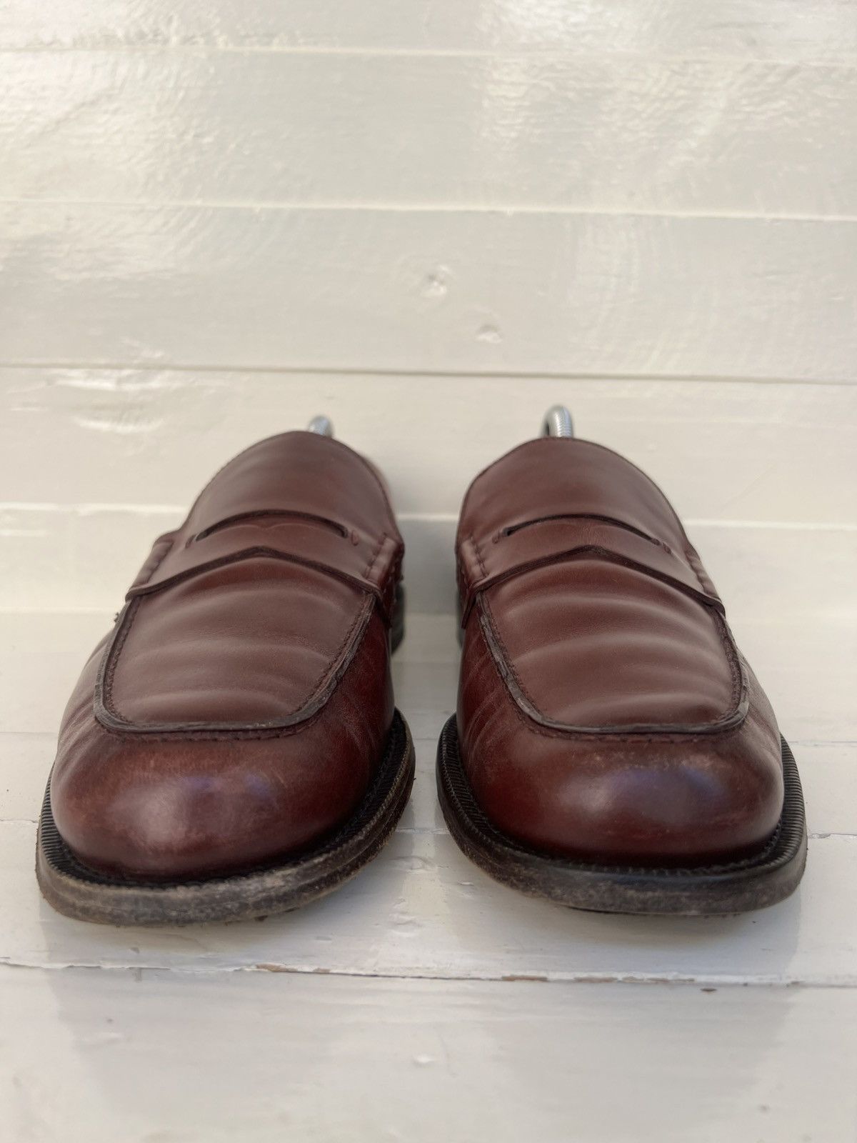 Gucci Gucci Men Spirit web Penny Loafer Burgundy Leather Shoes Size US 8 / EU 41 - 5 Thumbnail