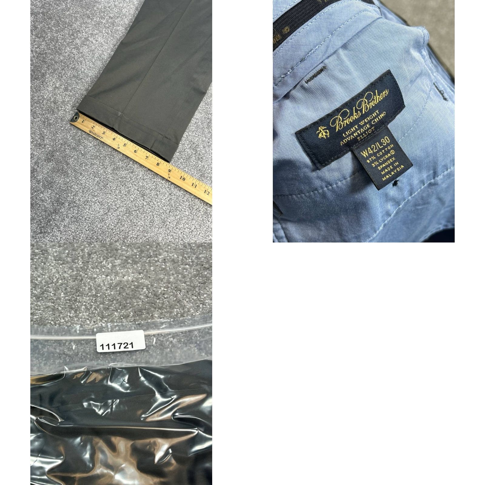 Brooks Brothers Brooks Brothers Advantage Chino Elliot Pants Men 42 Green Mid Rise Straight Leg Button Zipper Pocket Casual Modern - Size US 42 / EU 58 - 8 Thumbnail