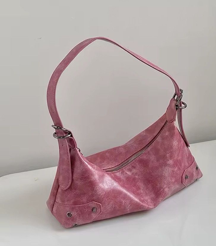 Vintage Retro Style PU Leather Small Shoulder Bag y2k unisex Size ONE SIZE - 1 Thumbnail