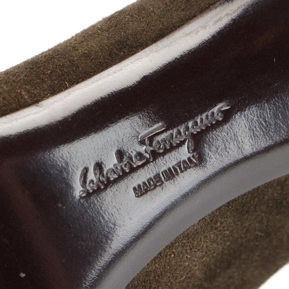 Salvatore Ferragamo‎ Peep-Toe Pumps in Tie-Dye Oliv