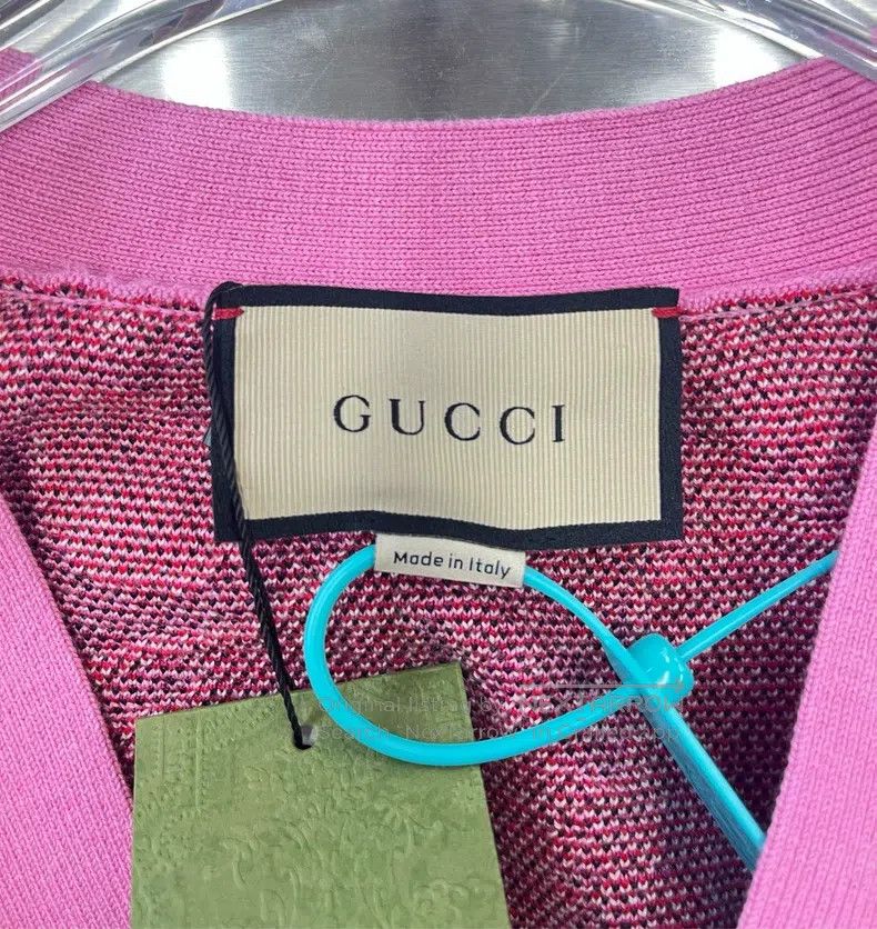 Gucci Gucci Pink love pattern inlaid V-neck single-breasted knit Size XS / US 0-2 / IT 36-38 - 4 Thumbnail