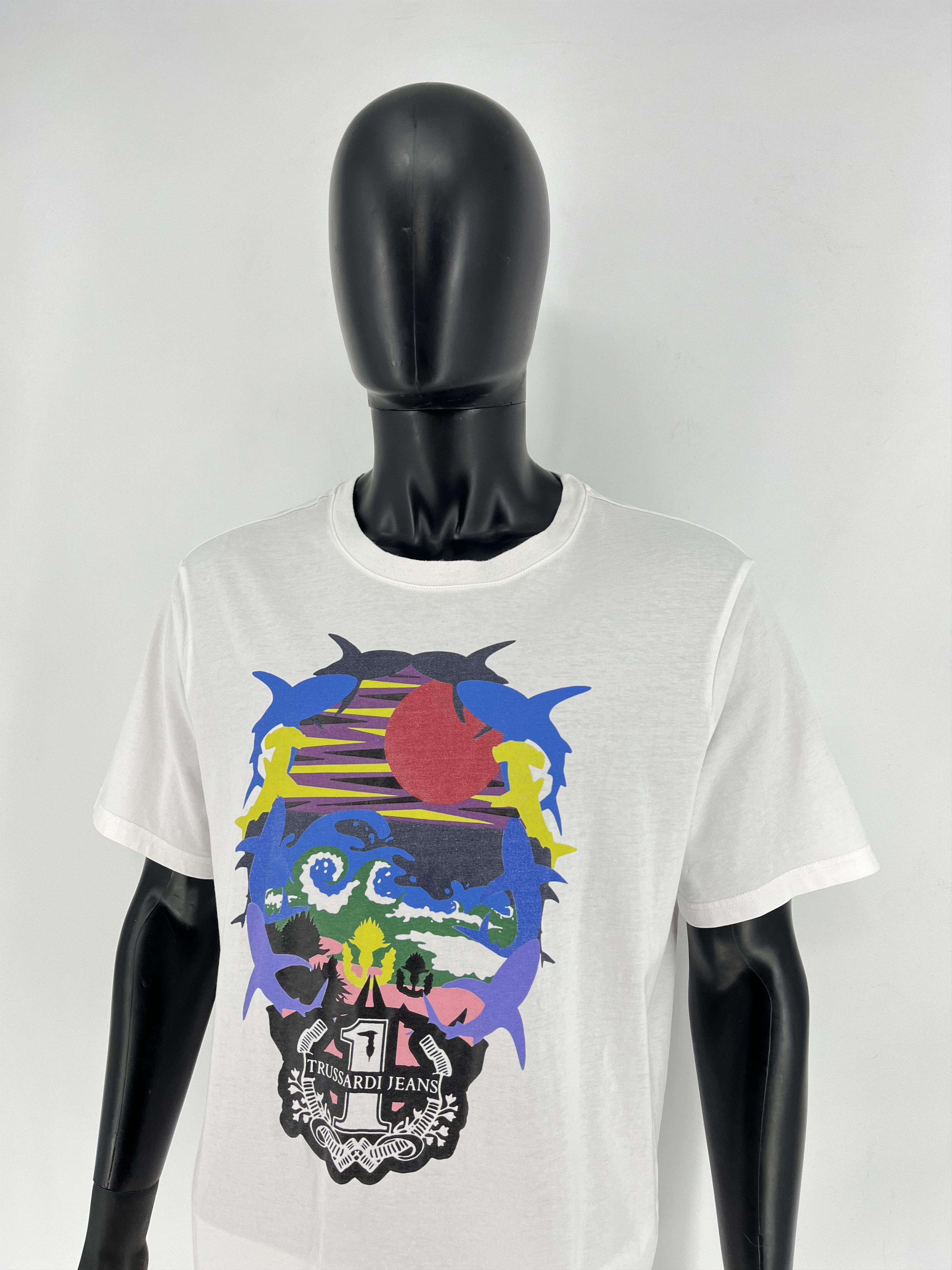 Trussardi Vintage Trussardi Jeans Sportswear White T shirt Size XL Size US XL / EU 56 / 4 - 4 Thumbnail