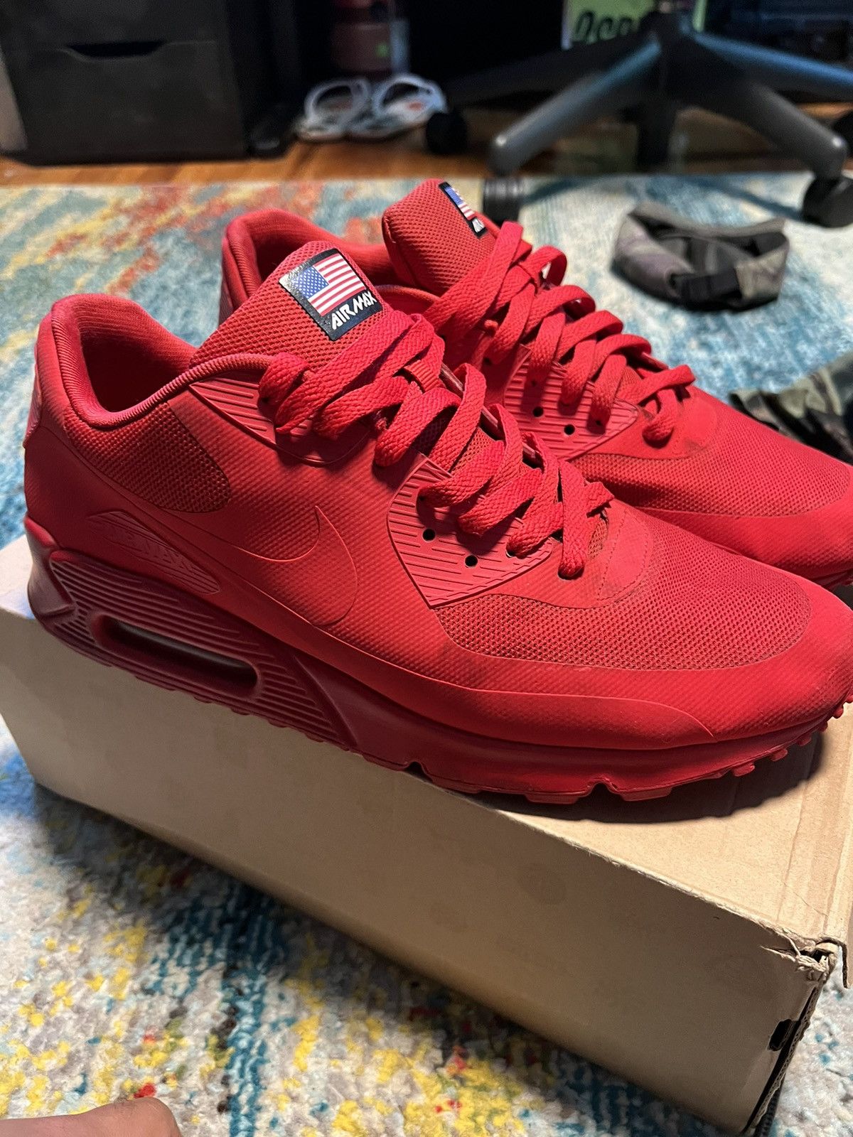 Kanye West Nike air max 90 USA Independence Day Grailed