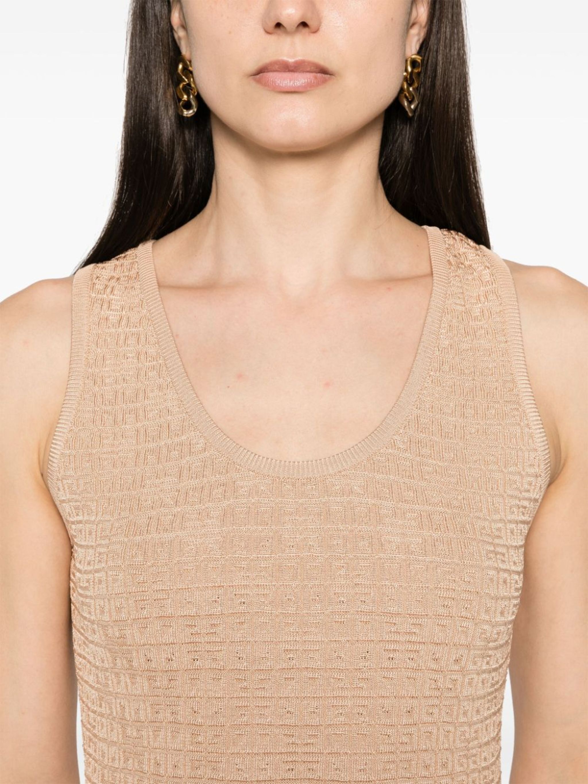 Givenchy o1srvl11e0924 4G-Jacquard Sleeveless Top in Beige Size S / US 4 / IT 40 - 5 Thumbnail
