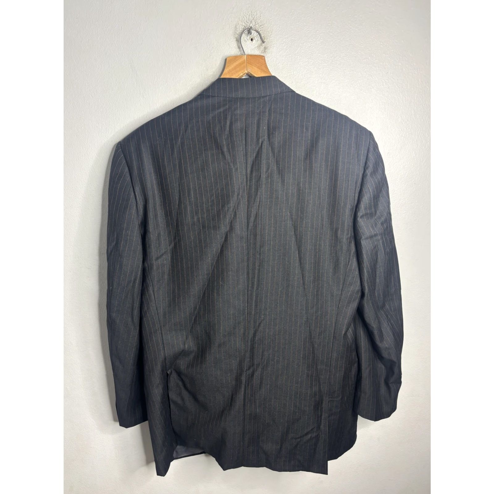 Ermenegildo Zegna Ermenegildo Zegna Suit Mens Charcoal Pinstripe Wool Trofeo Made Italy 2 Piece Size 42R - 4 Thumbnail