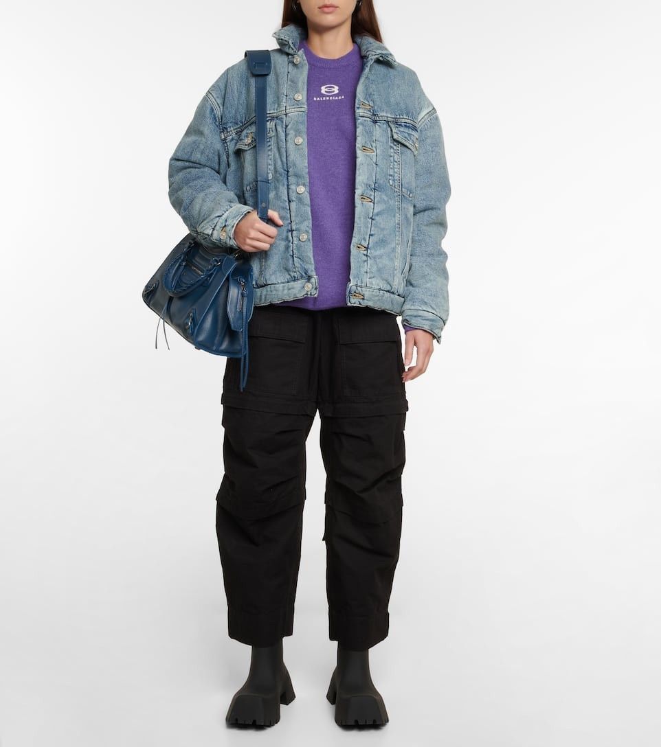 Balenciaga o1y0625 Logo Cashmere Blend Sweater in Purple Size S / US 4 / IT 40 - 5 Thumbnail