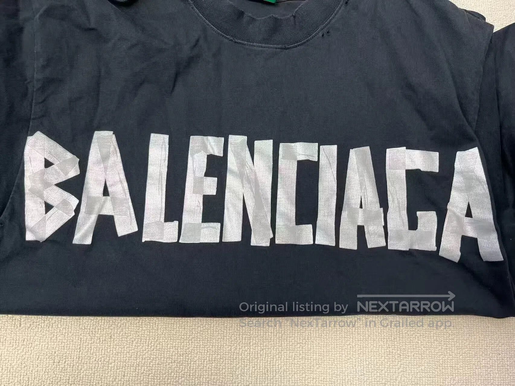 Balenciaga New Tape Print Short Sleeve T.