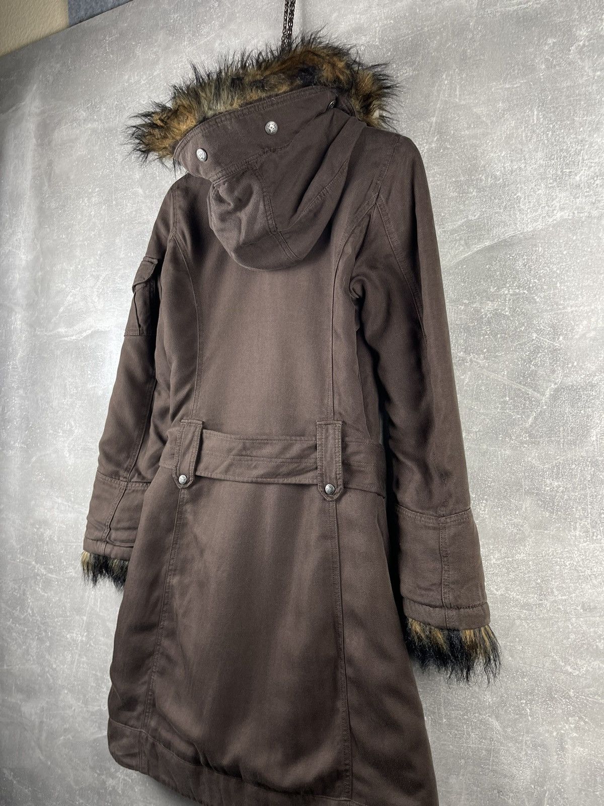 Diesel Diesel Y2K Fanny Lyocell Parka Belted Coat Fur Trim Hood Size M / US 6-8 / IT 42-44 - 9 Thumbnail