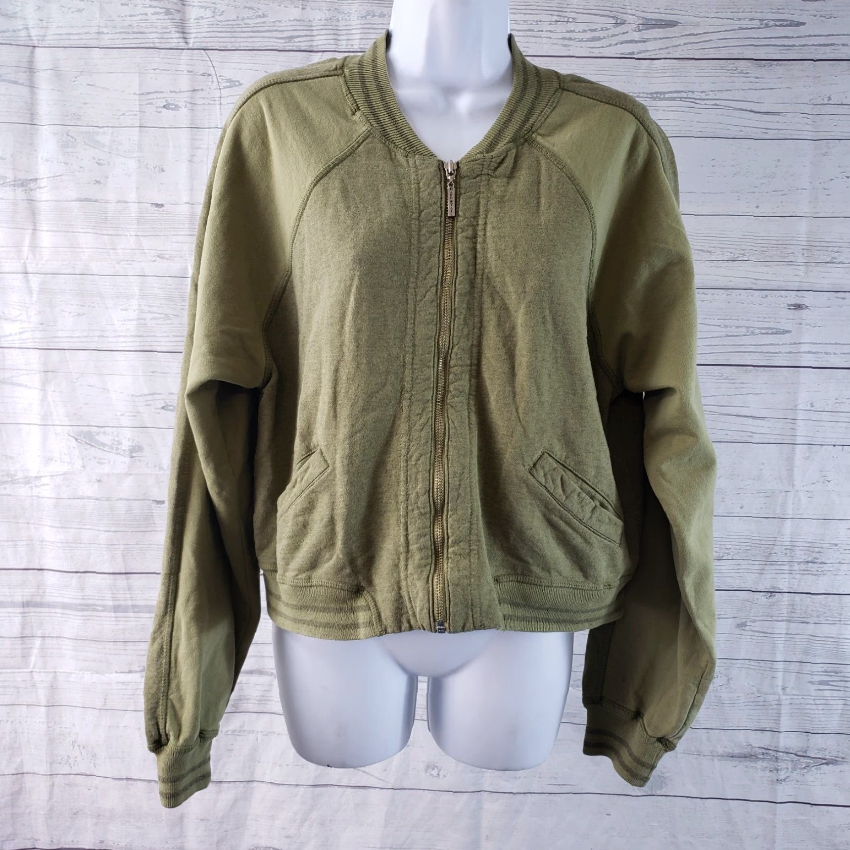 Hard Tail Hard Tail Forever Womens Full Zip Sweatshirt Sz Medium Green Cotton Shirt Womens Medium Green Full Zip 80s-90s Size M / US 6-8 / IT 42-44 - 2 Thumbnail