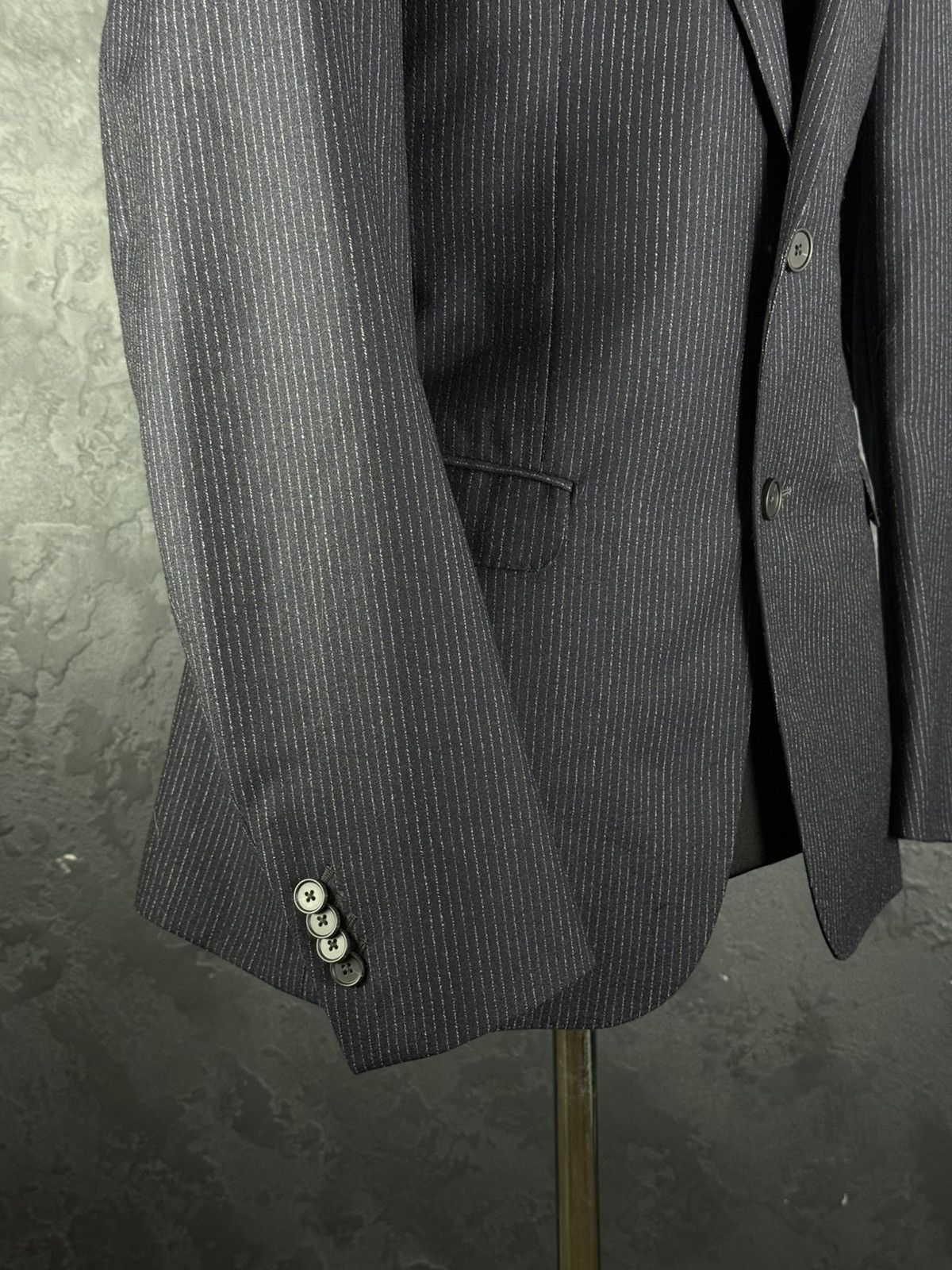 Z Zegna Ermenegildo Z Zegna Navy Striped Wool 2Btn Suit R Drop Deco Size 50R - 9 Thumbnail
