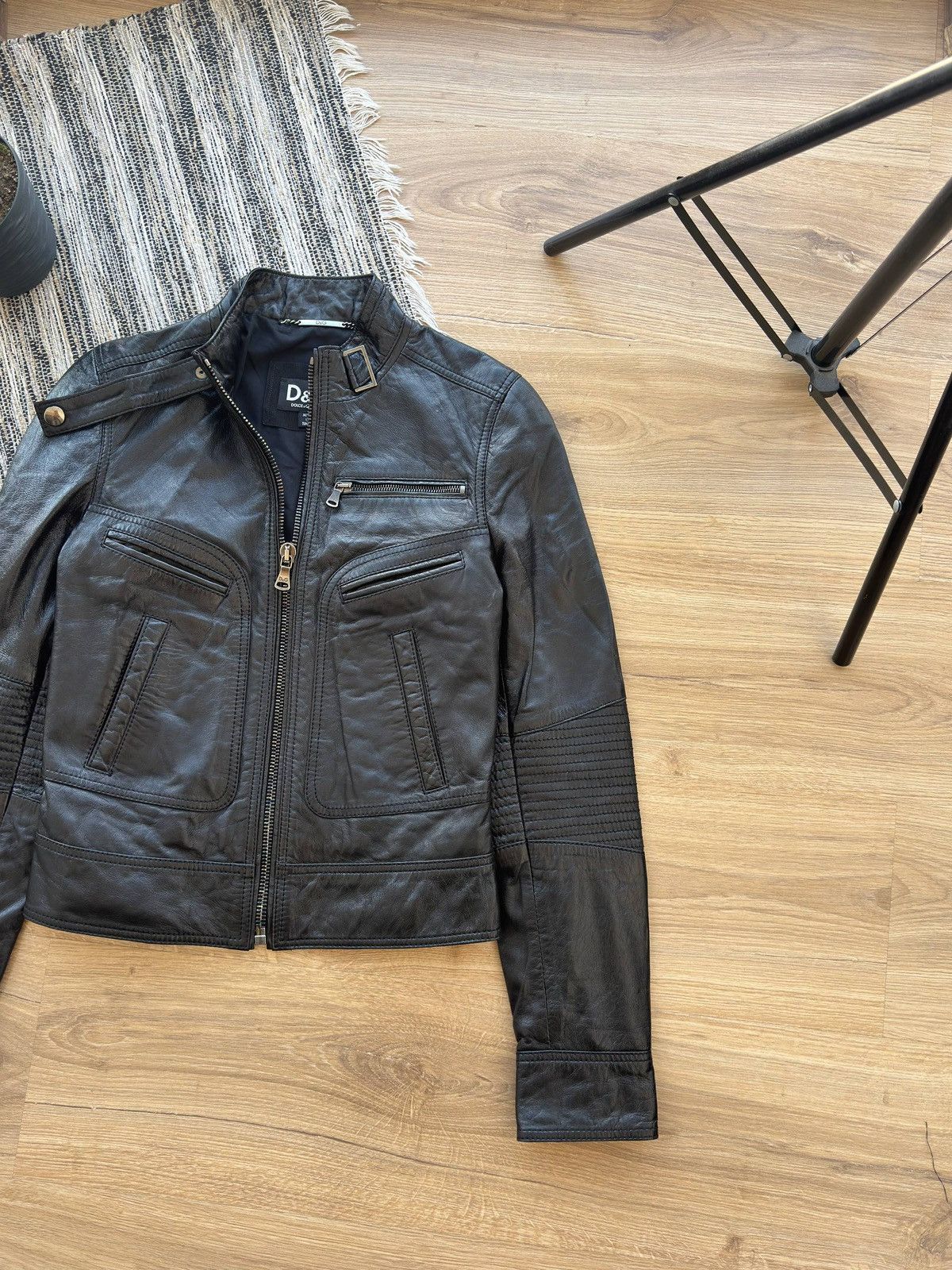 Dolce & Gabbana DOLCE & GABBANA LEATHER JACKET MOTORCYCLE WOOMEN’S LUXURY Size XS / US 0-2 / IT 36-38 - 3 Thumbnail
