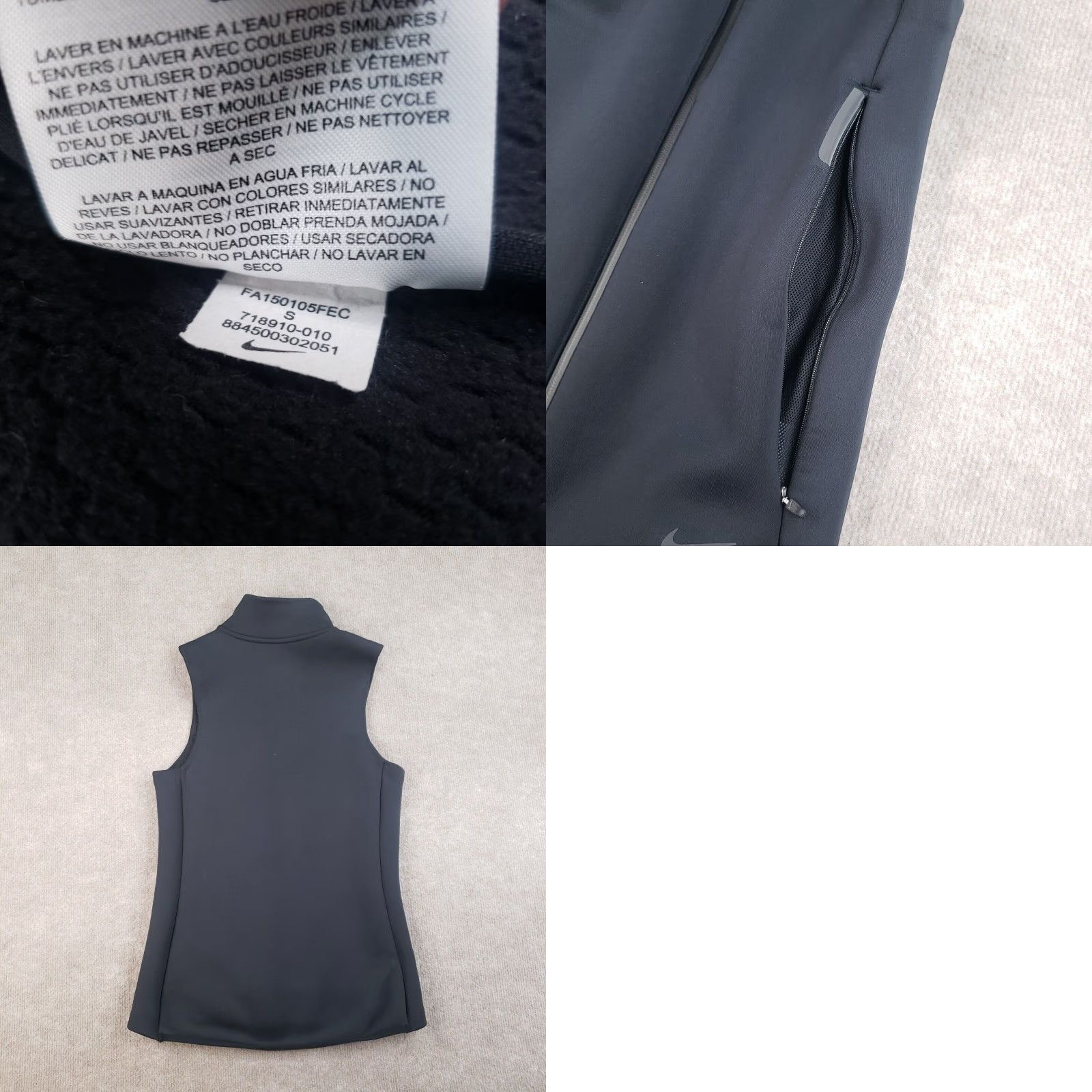 Nike VINTAGE Nike Vest Womens Small Black Therma-Sphere Max Training Full Zip Stretch Golf Size S / US 4 / IT 40 - 8 Thumbnail