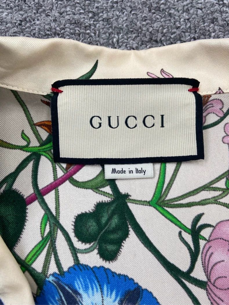 Gucci GucciFloral full-print silk casual Cuban collar jacket 2503 Size US XXS / EU 40 - 3 Thumbnail