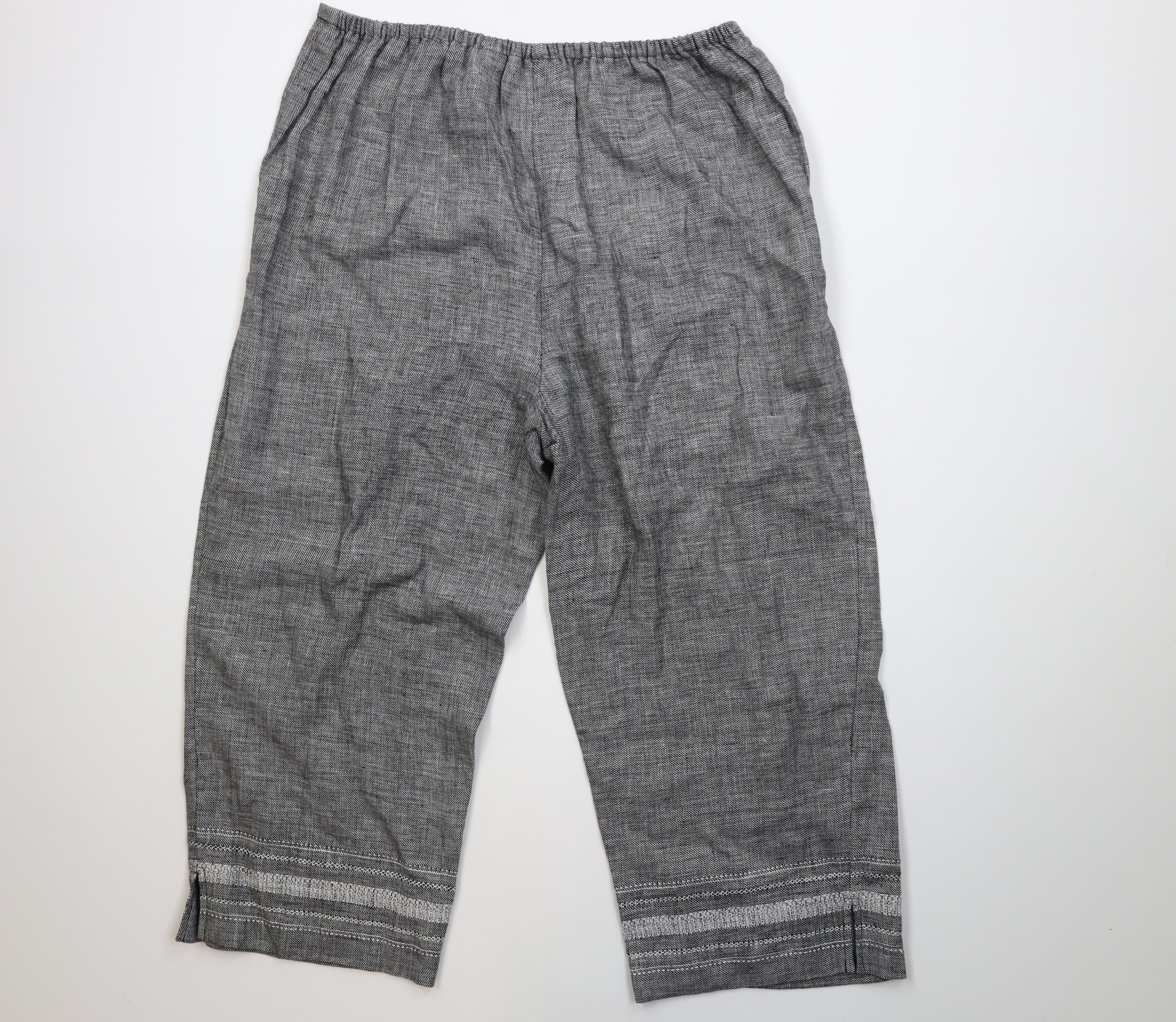 Vintage Vintage 90s Y2K Streetwear Linen Cropped Harem Capris Pants Size 34" / US 12 / IT 48 - 8 Thumbnail